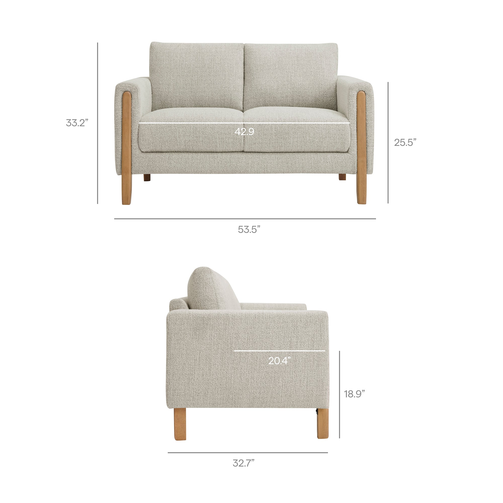 Hawken Boucle Fabric Loveseat by Modway - Best Buy Furniture