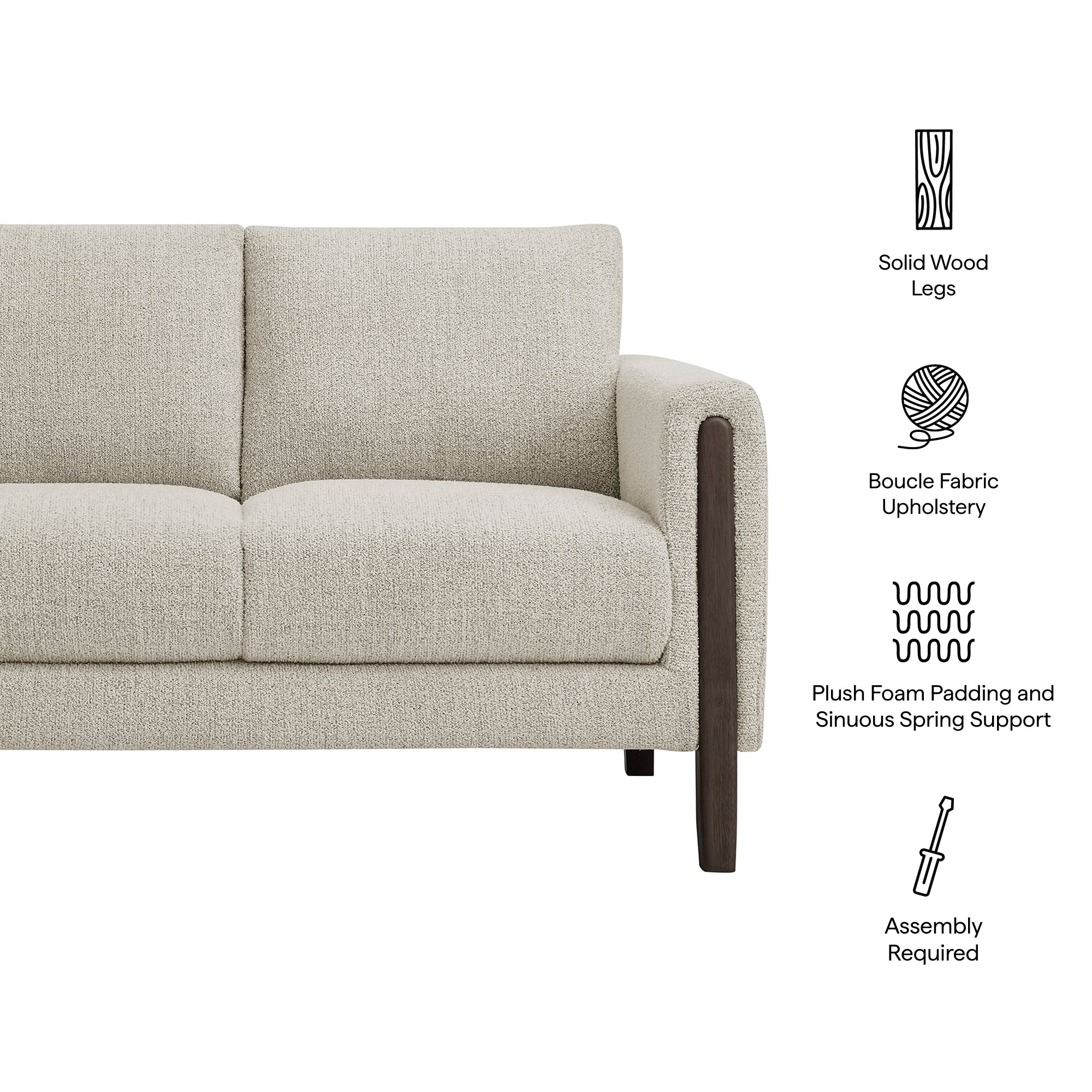 Hawken Boucle Fabric Loveseat by Modway - Best Buy Furniture