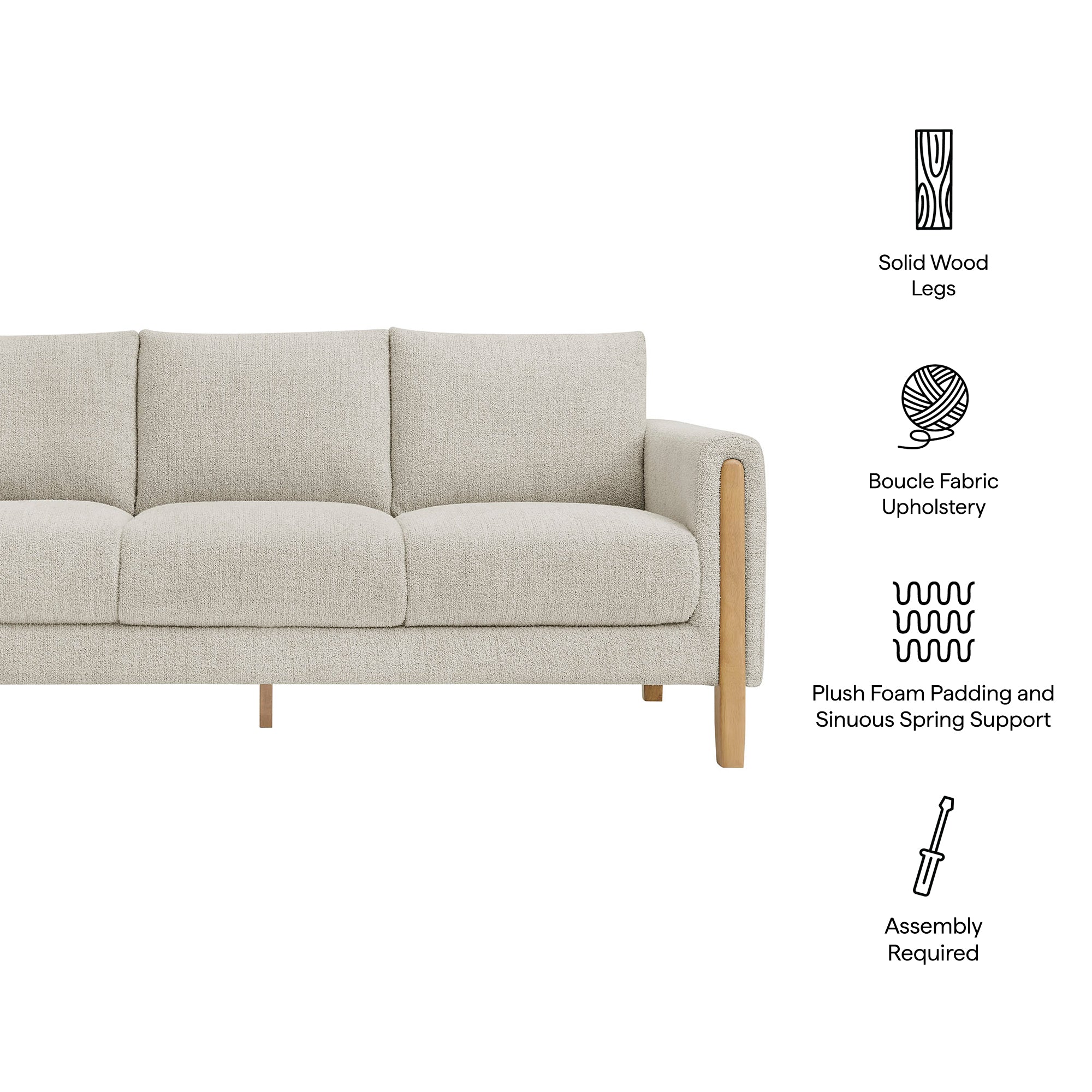 Hawken Boucle Fabric Sofa by Modway - Best Buy Furniture