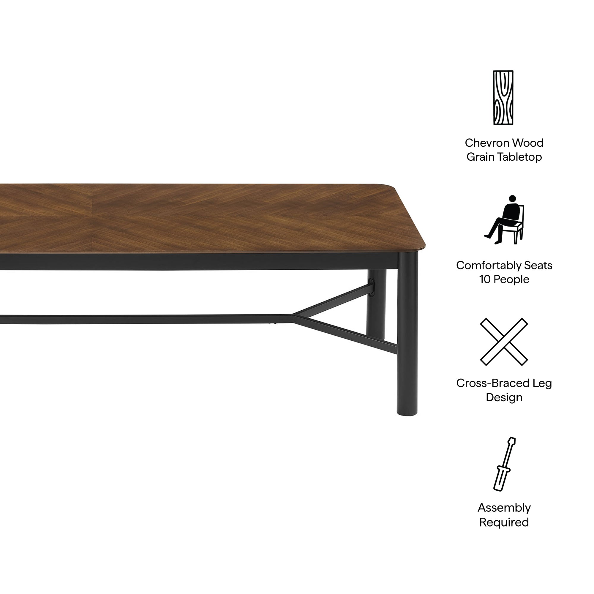 Ashlan 110" Rectangle Dining Table by Modway - Best Buy Furniture