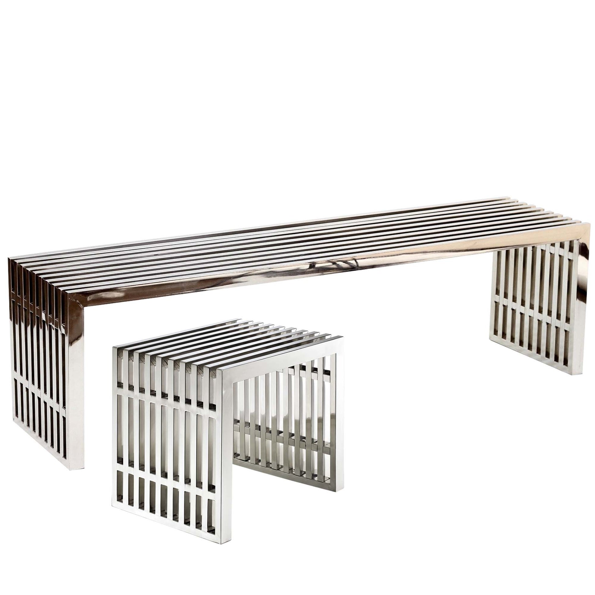 Gridiron Benches Set of 2 by Modway - Best Buy Furniture