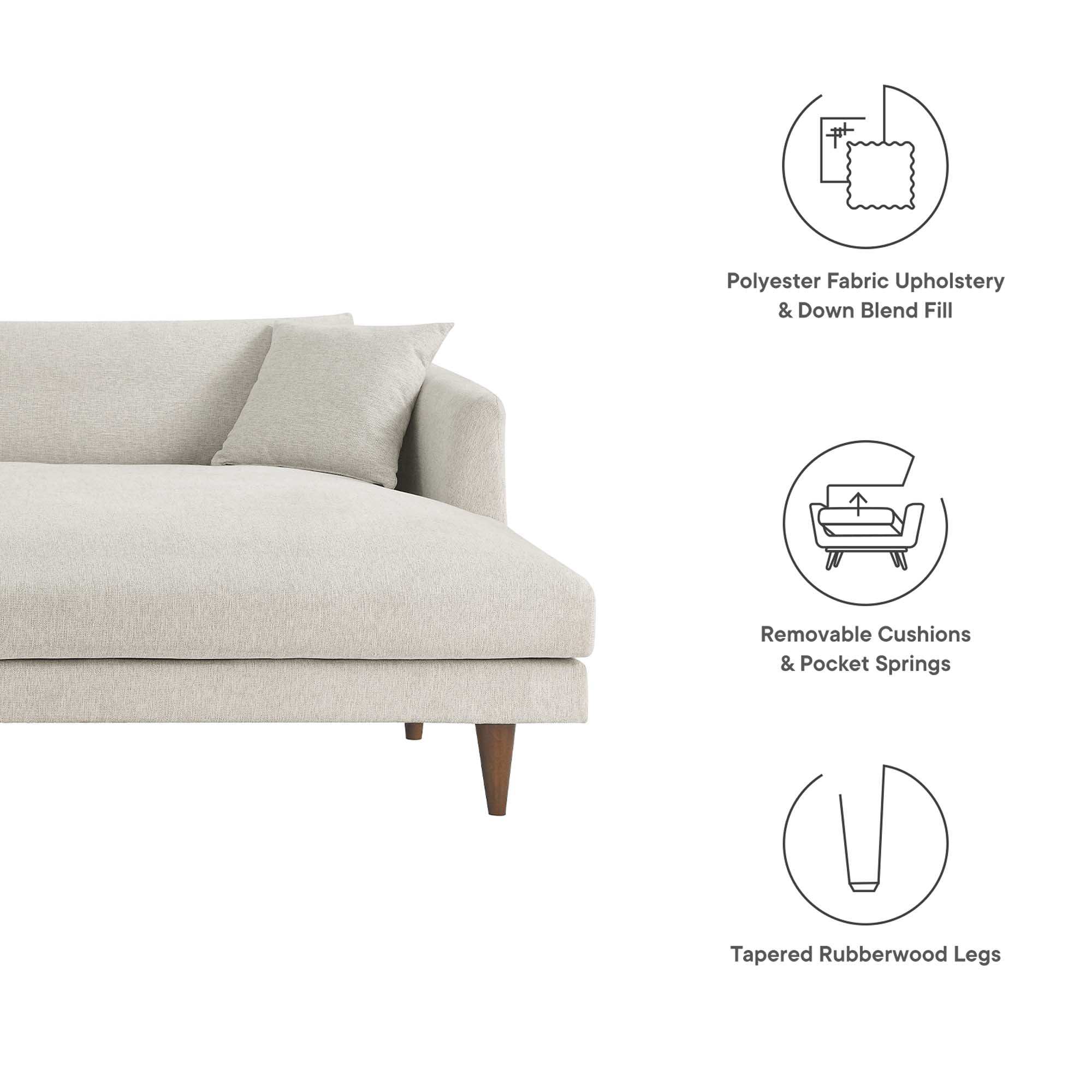 Zoya Right-Facing Down Filled Overstuffed Sectional Sofa by Modway - Best Buy Furniture