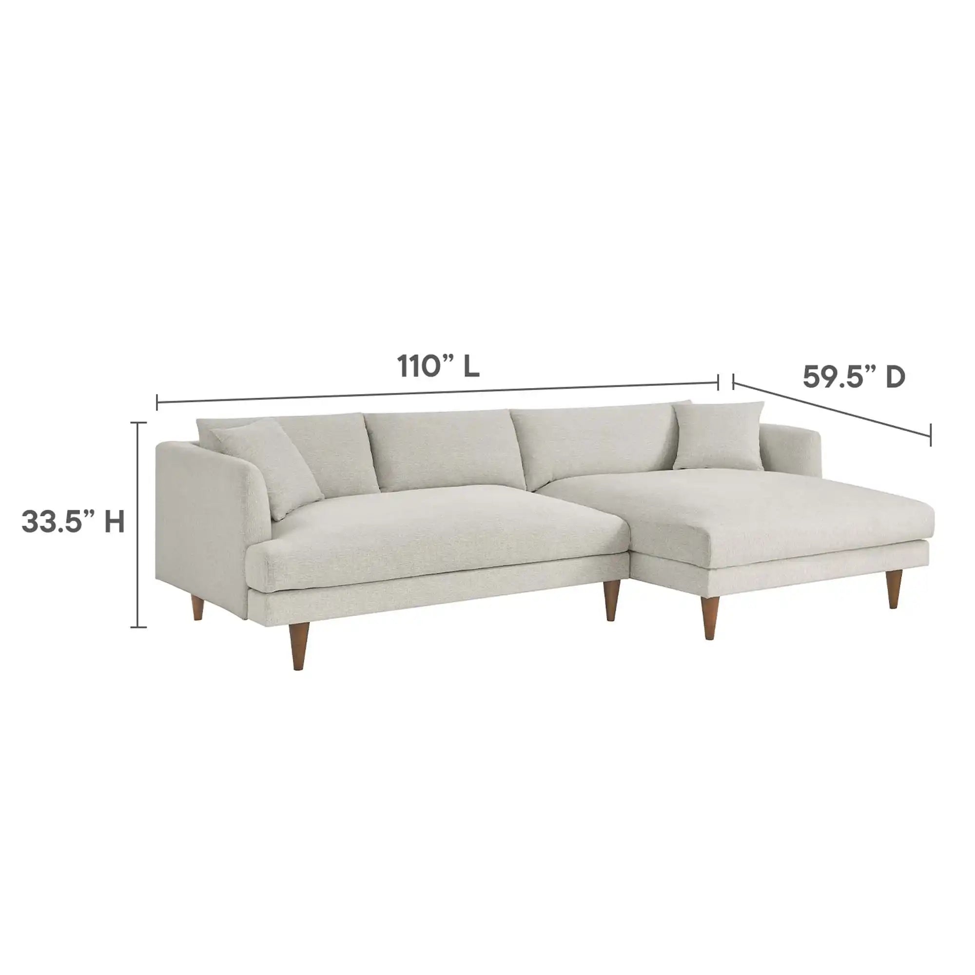 Zoya Right-Facing Down Filled Overstuffed Sectional Sofa by Modway - Best Buy Furniture