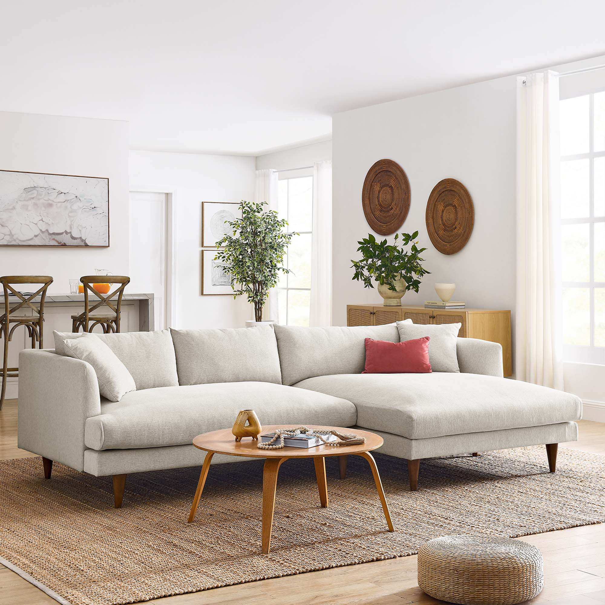 Zoya Right-Facing Down Filled Overstuffed Sectional Sofa by Modway - Best Buy Furniture