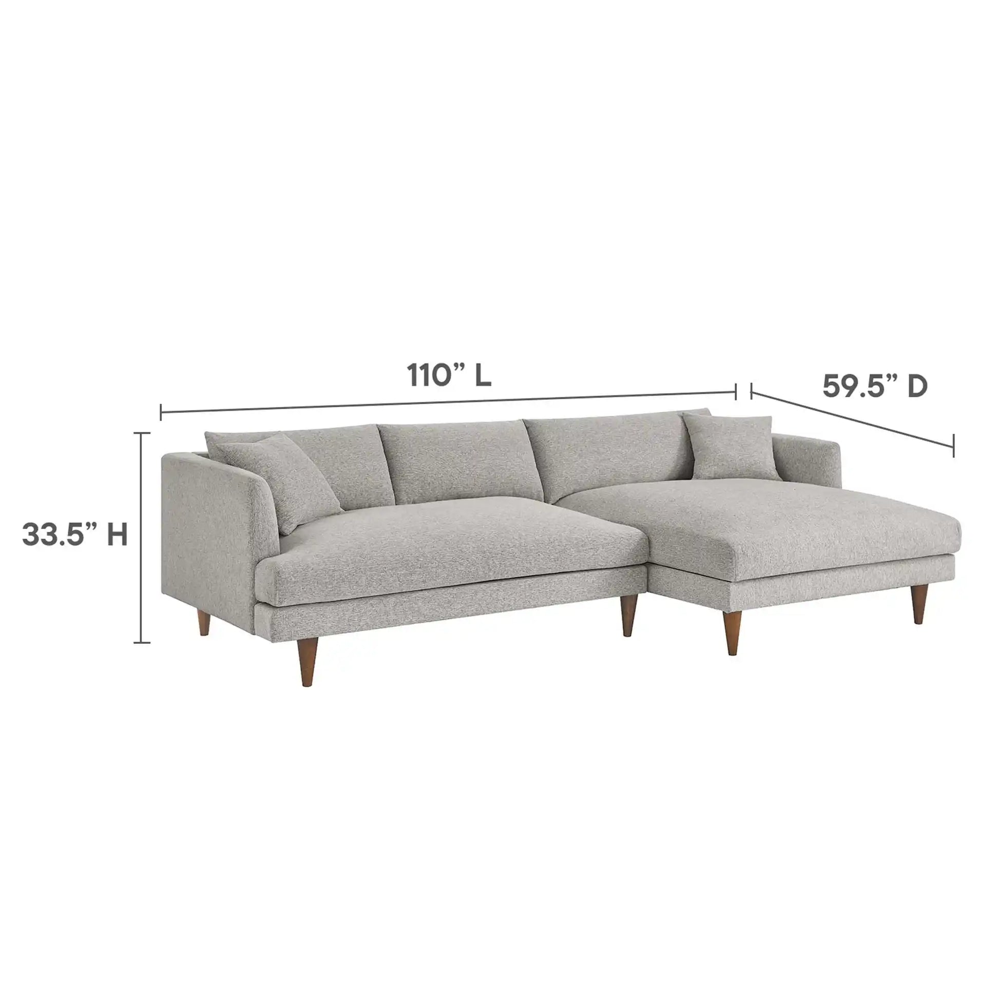 Zoya Right-Facing Down Filled Overstuffed Sectional Sofa by Modway - Best Buy Furniture