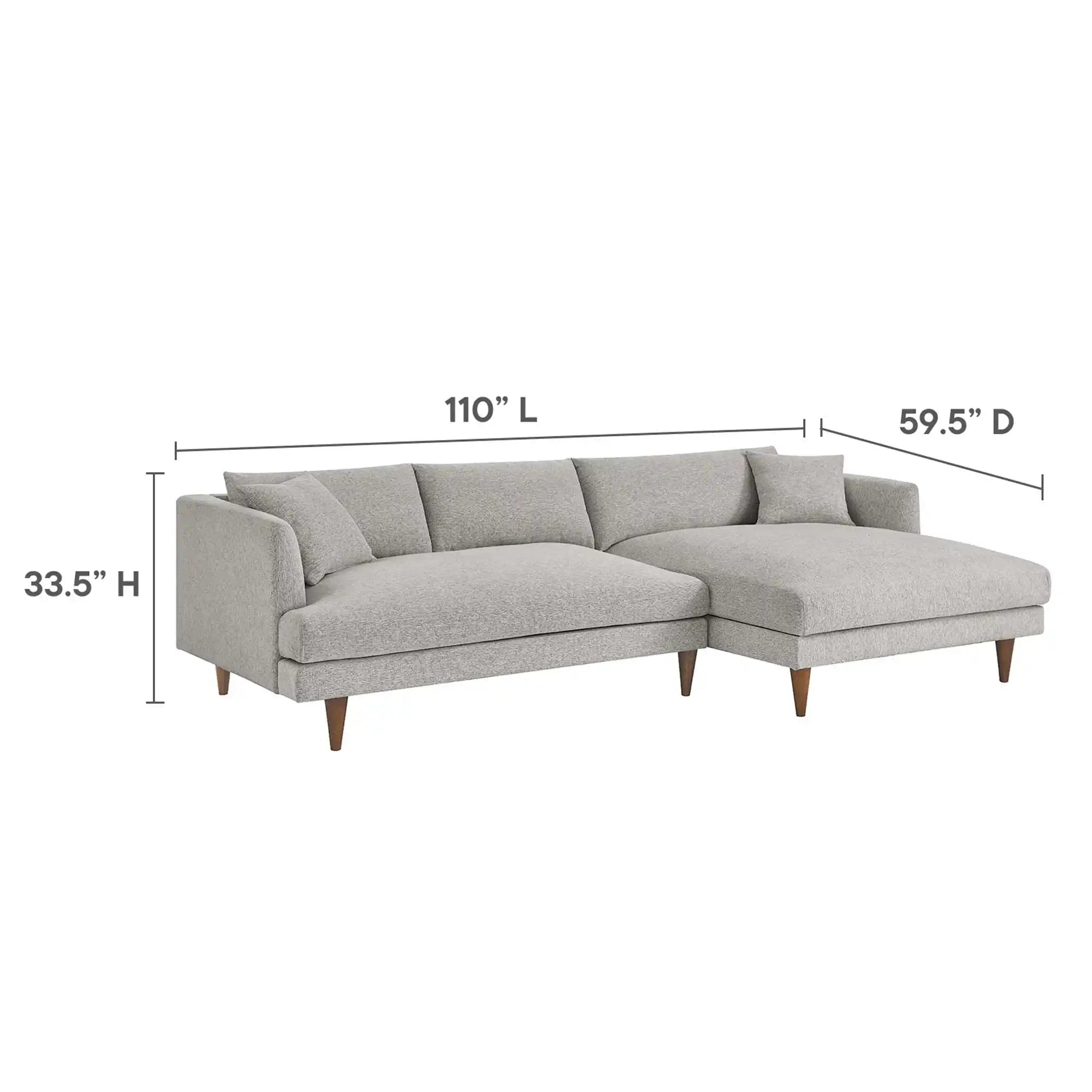 Zoya Right-Facing Down Filled Overstuffed Sectional Sofa by Modway - Best Buy Furniture