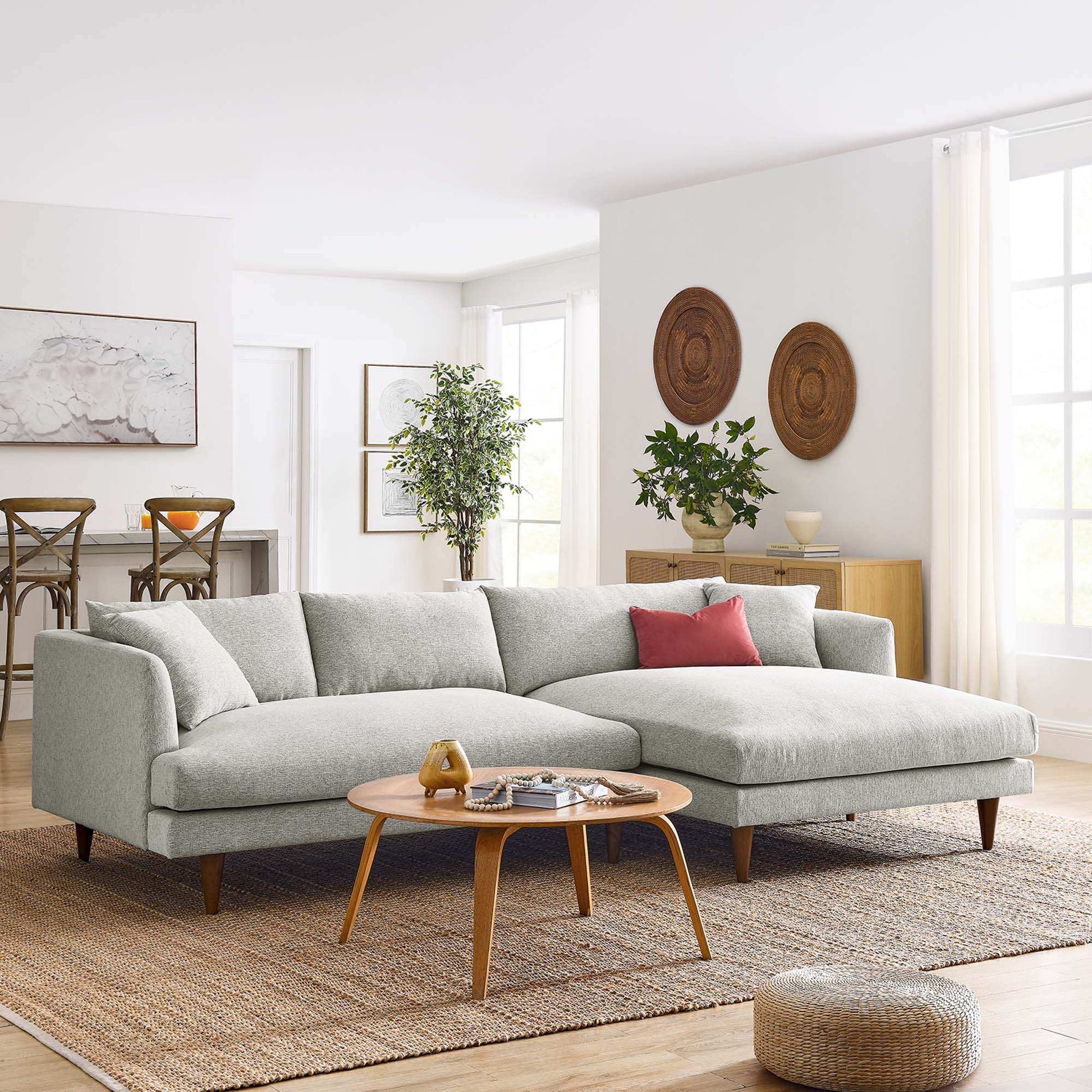 Zoya Right-Facing Down Filled Overstuffed Sectional Sofa by Modway - Best Buy Furniture