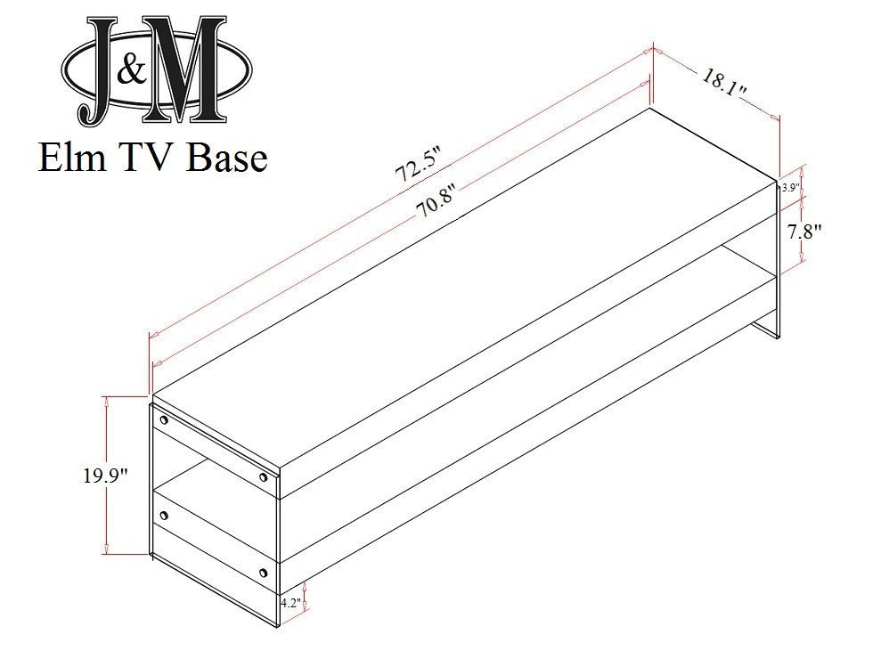 Elm TV Base in Walnut J&M