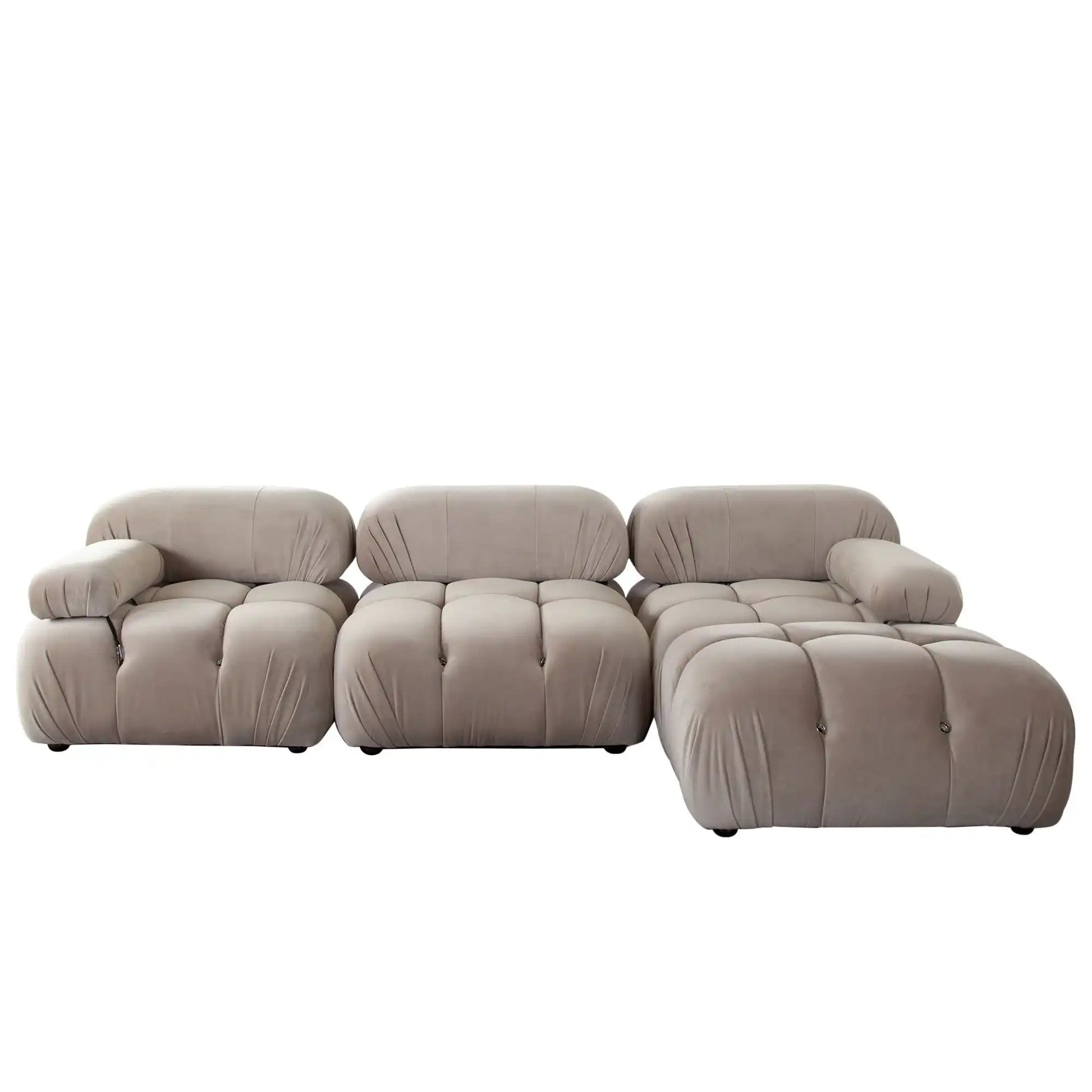 Paloma 4 Piece Reversible Sectional – Mink Tan Performance Velvet - Best Buy Furniture