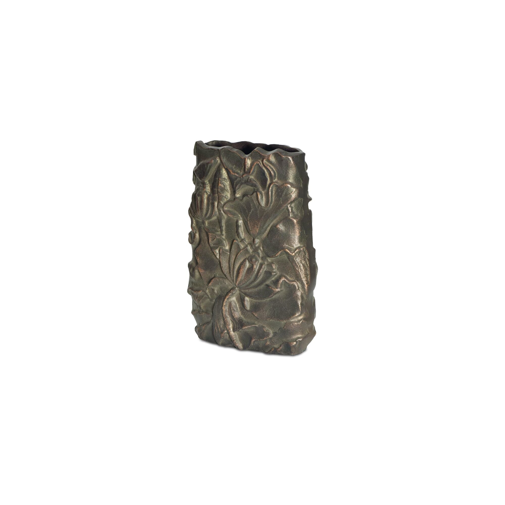 Sabine Cast Aluminum Vase Antique Brass - Moes Home