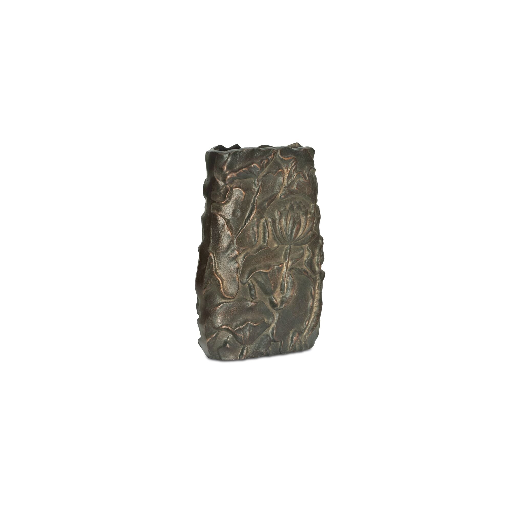 Sabine Cast Aluminum Vase Antique Brass - Moes Home