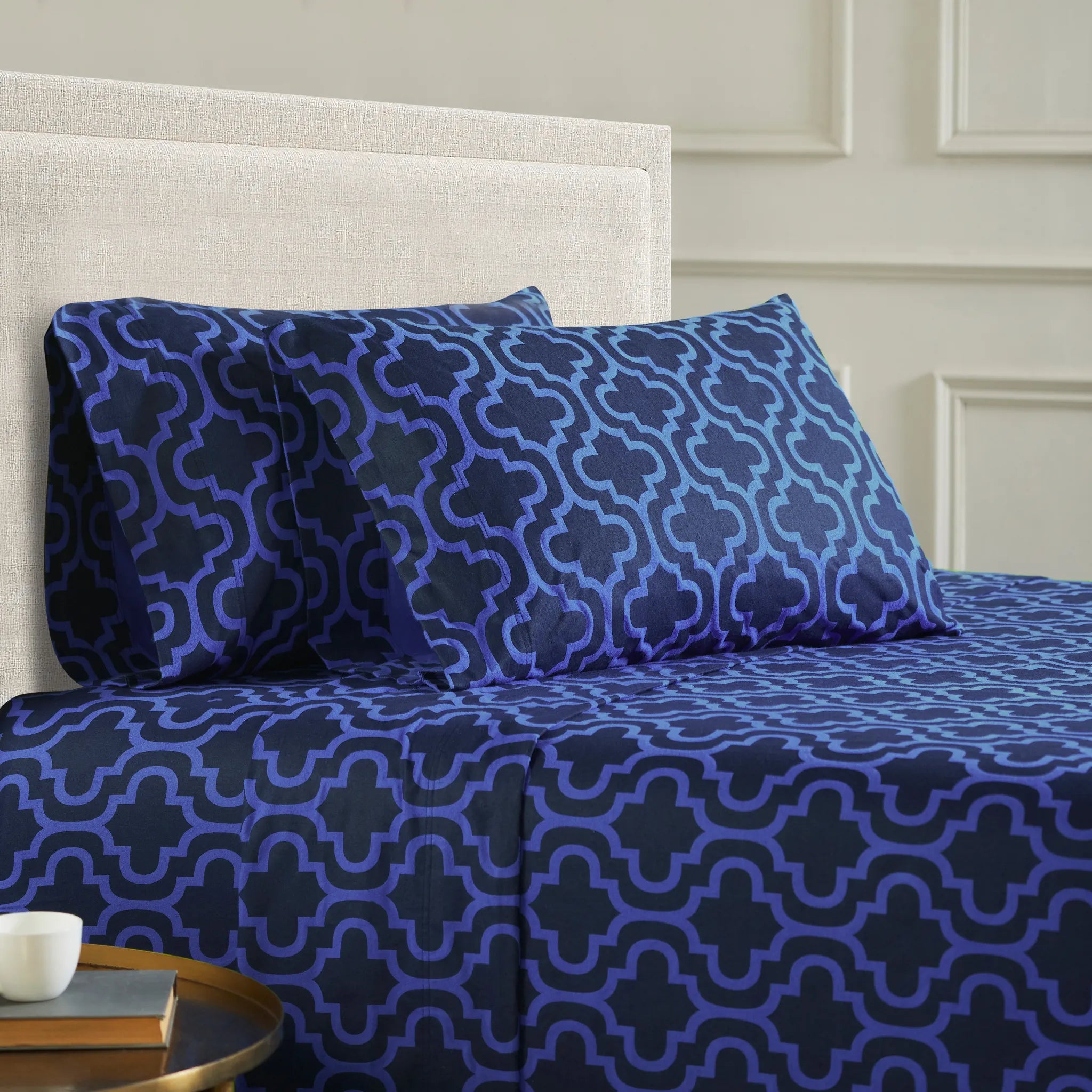 100% Cotton Flannel Bed Sheet Set Trellis Deep Pocket - Sheet Set by Superior Brand