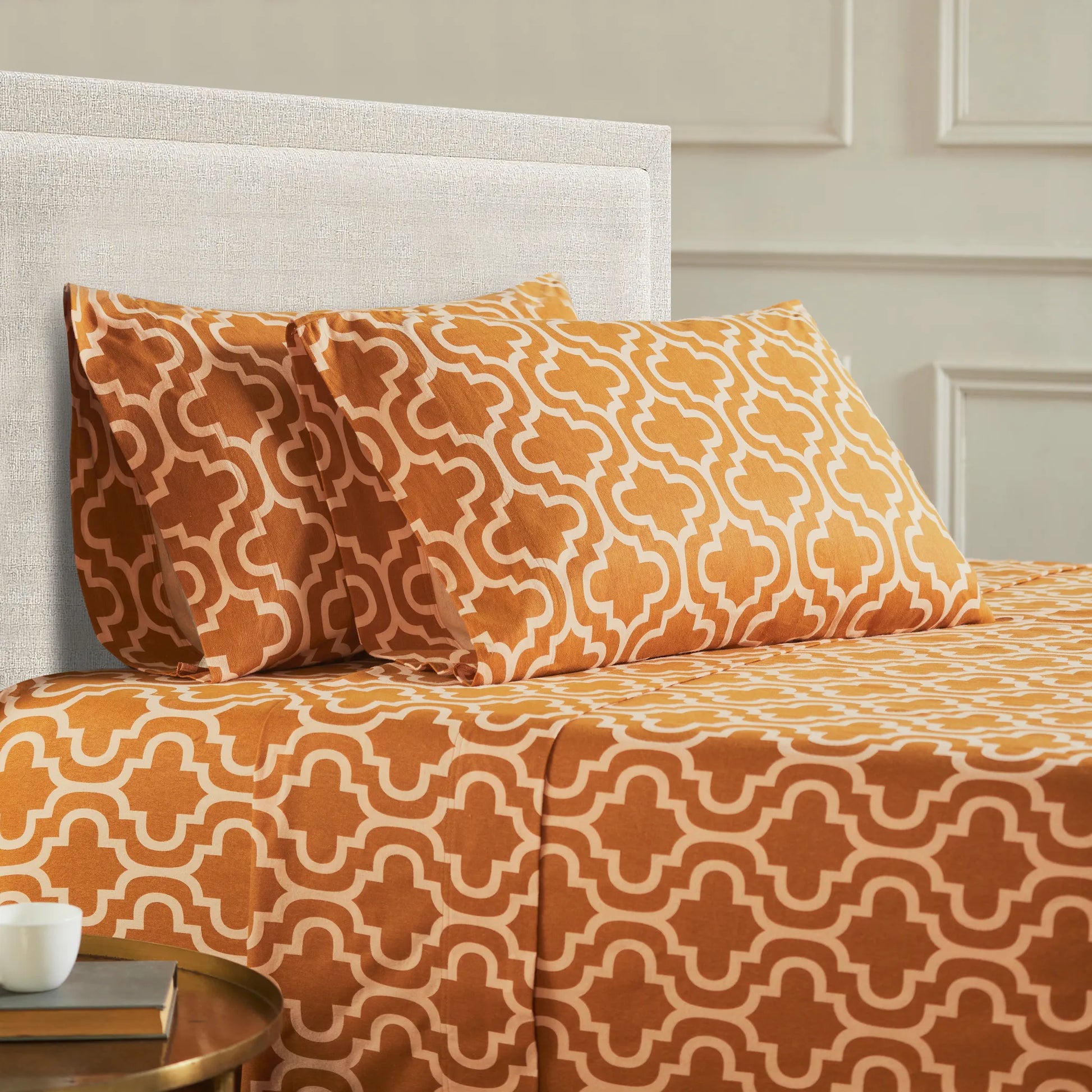 100% Cotton Flannel Bed Sheet Set Trellis Deep Pocket - Sheet Set by Superior Brand