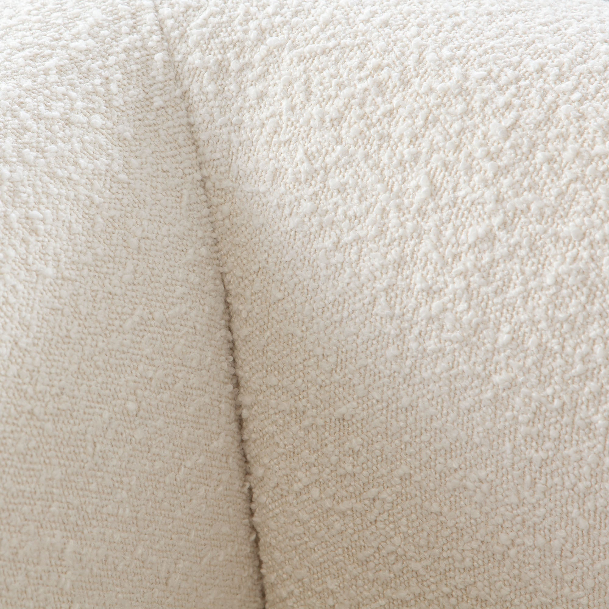 Form Sofa in Ivory Boucle Fabric w/ (2) Accent Pillow Balls by Diamond Sofa