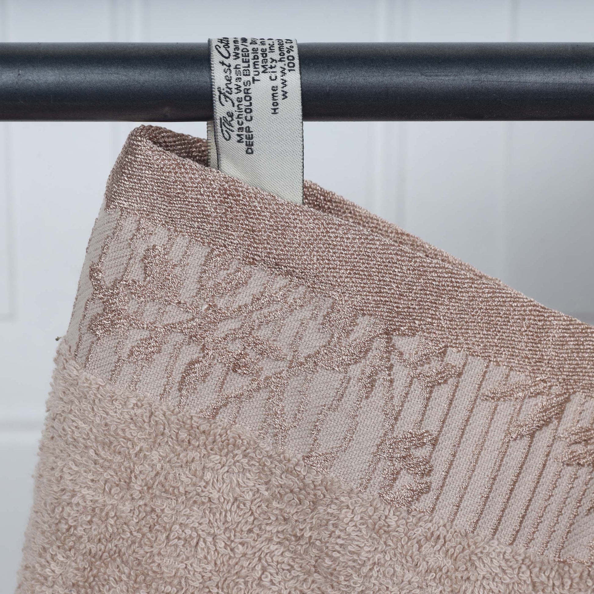 Cotton Floral Jacquard Border Bath Towel Set of 4 - Bath Towel by Superior Brand