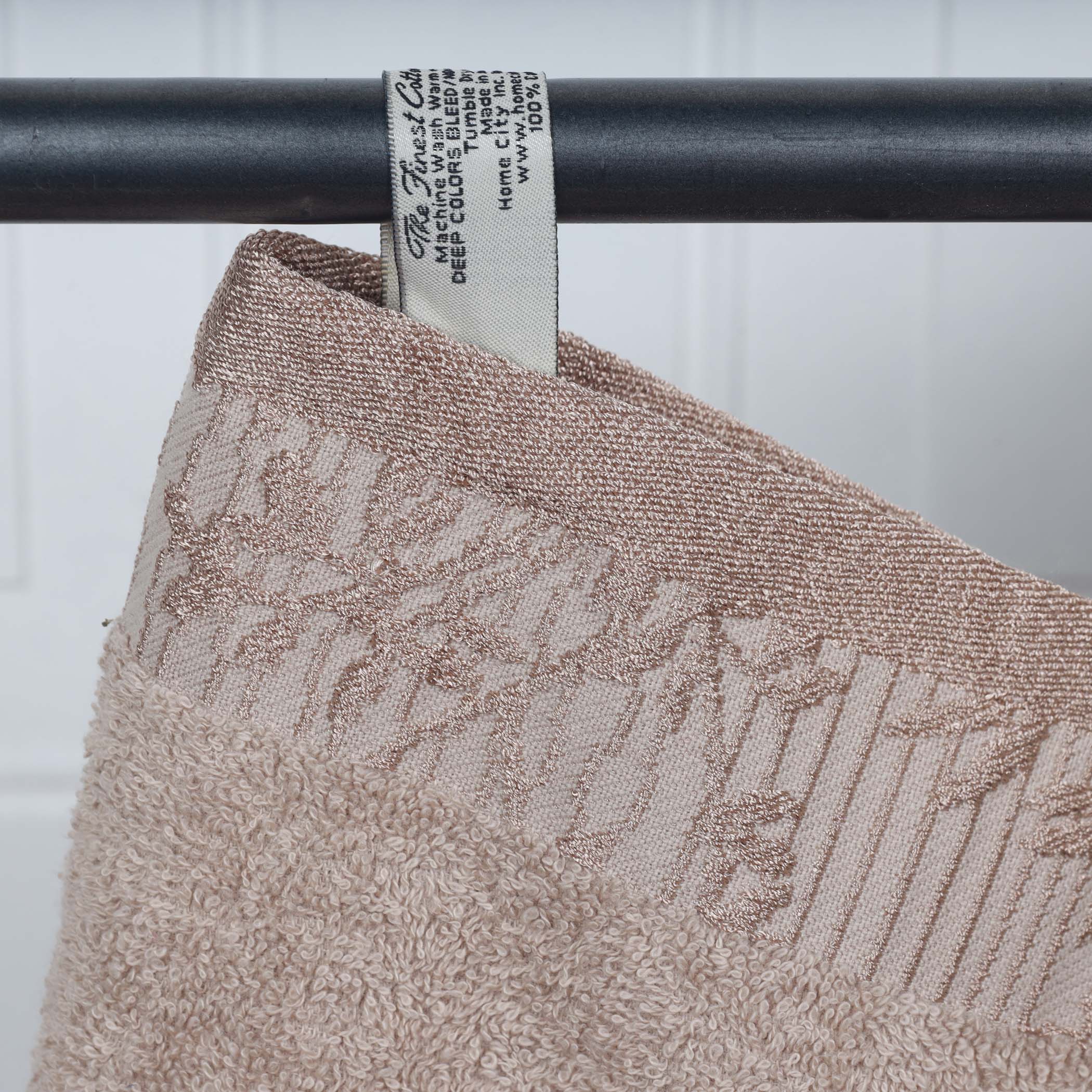 Cotton Floral Jacquard Border Bath Towel Set of 4 - Bath Towel by Superior Brand