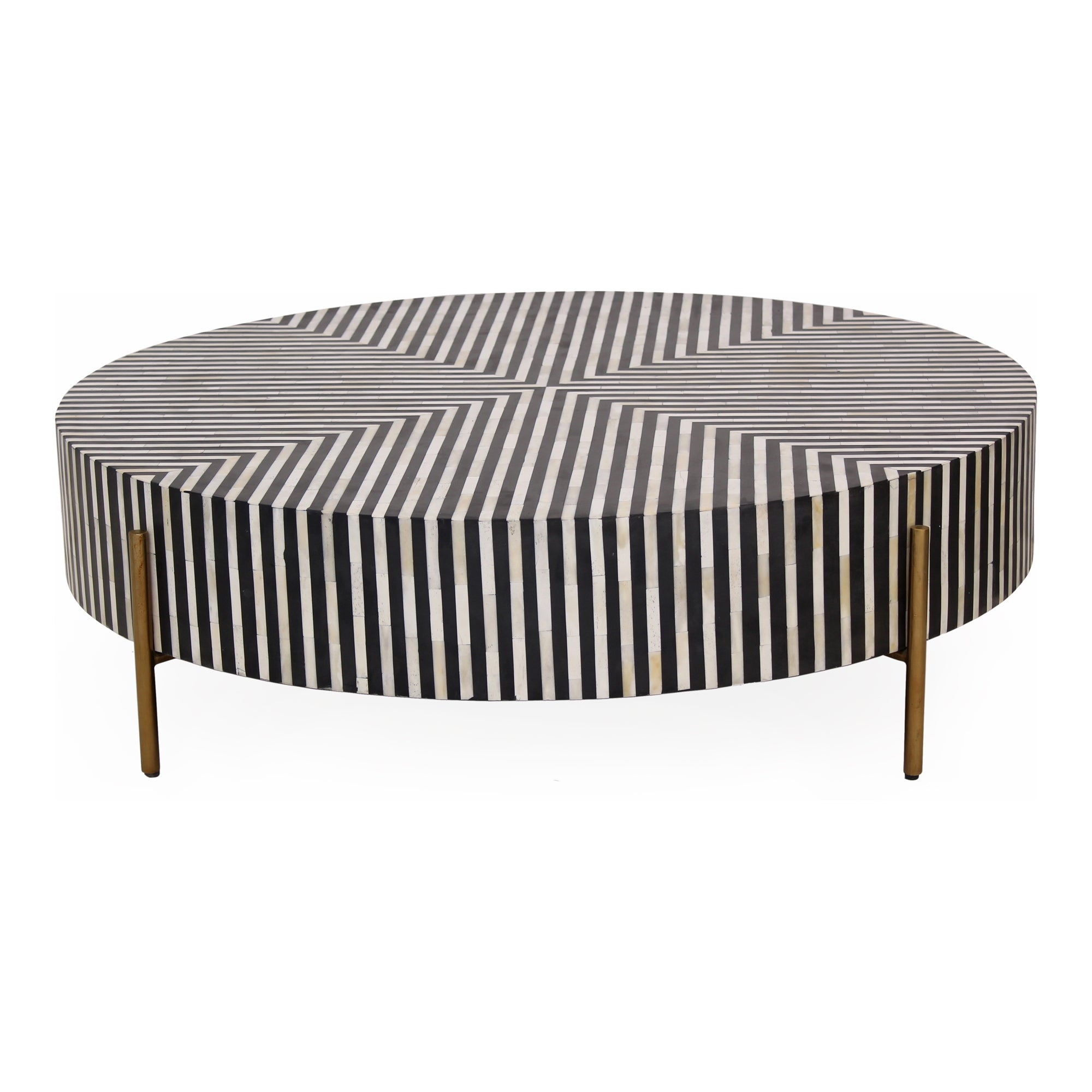 Chameau Medium Coffee Table Black and White - Moes Home