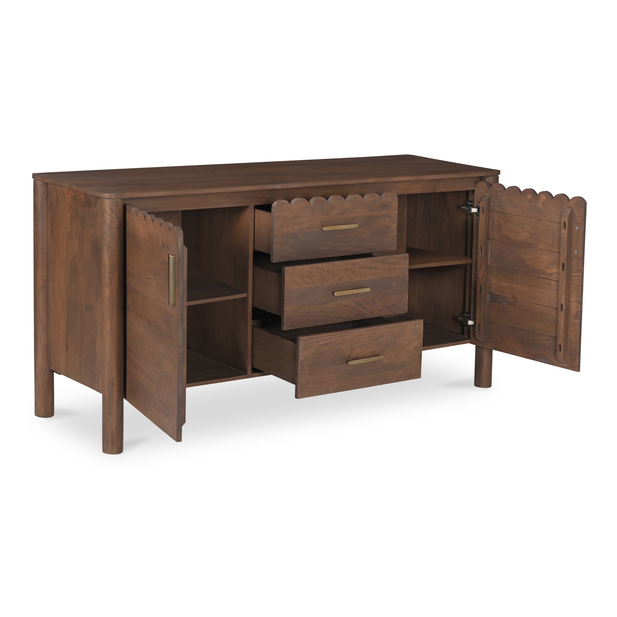 Wiley 3 Drawer Sideboard Vintage Brown - Moes Home
