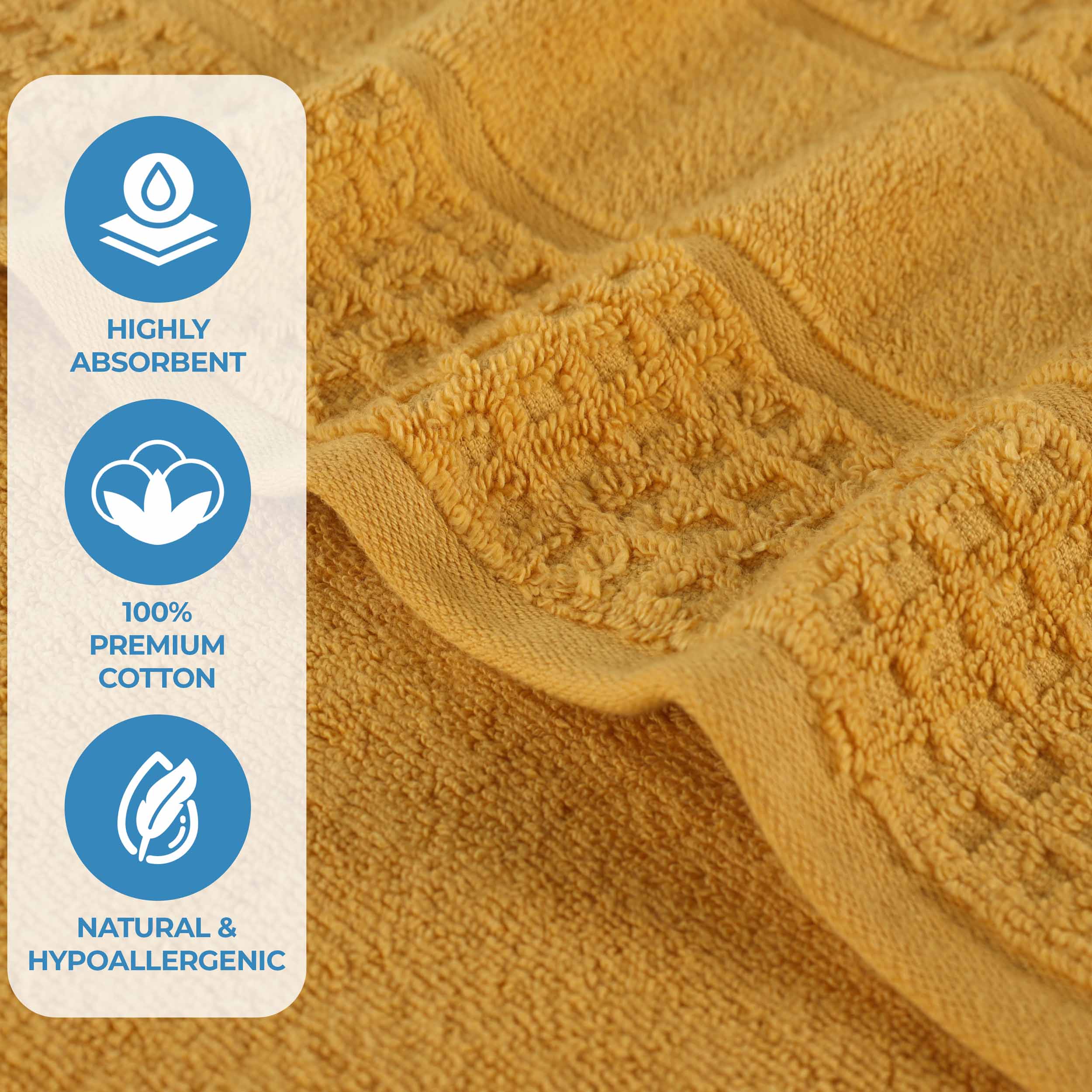 Napa Zero Twist Cotton Solid Waffle Honeycomb Bath Towel Set of 3 - Bath Towel by Superior Brand