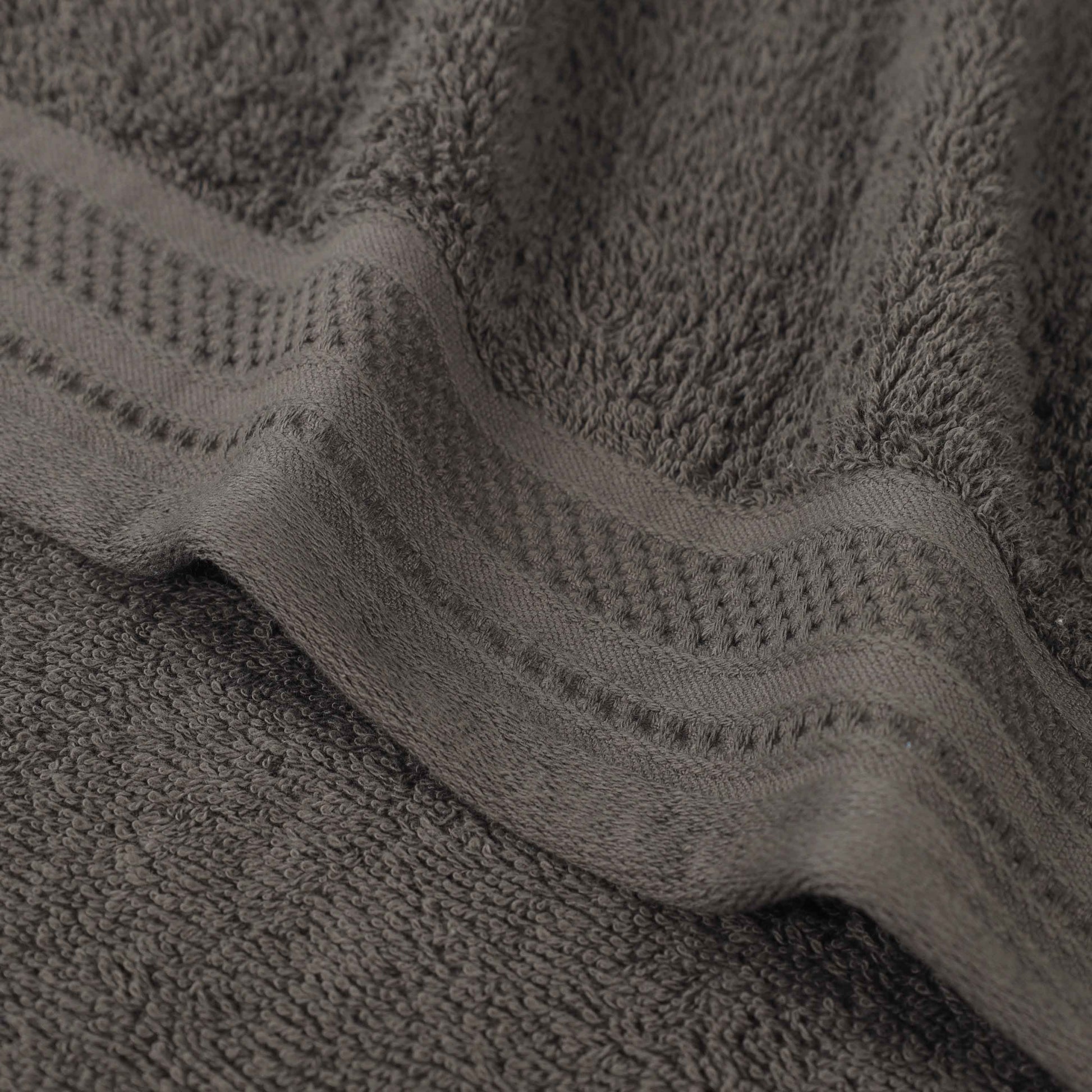 Honeycomb Textured Waffle Border Cotton Bath Towels, Set of 4 - Bath Towel by Superior Brand