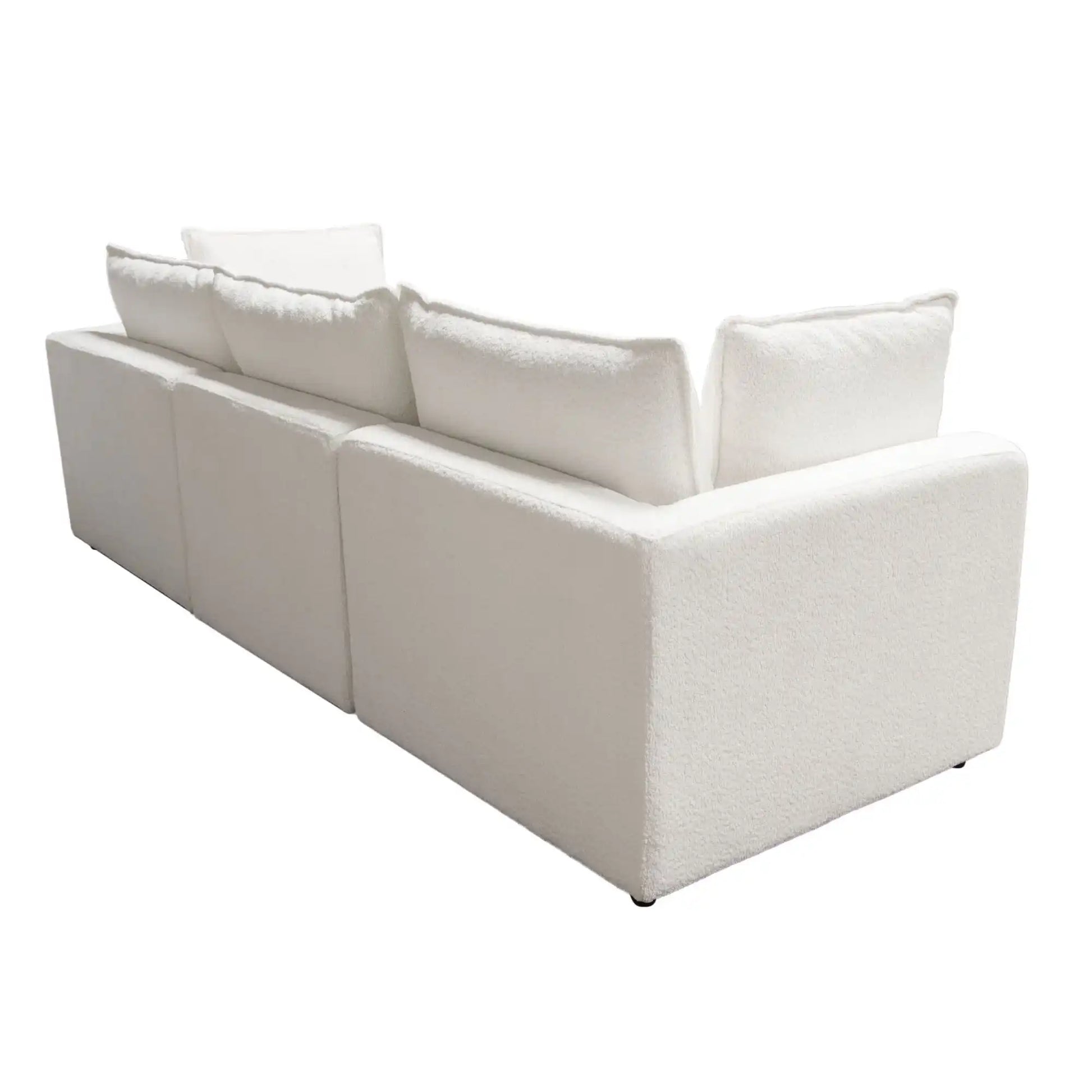 Ivy 3 Piece Modular Down Sofa – White Faux Shearling - Best Buy Furniture