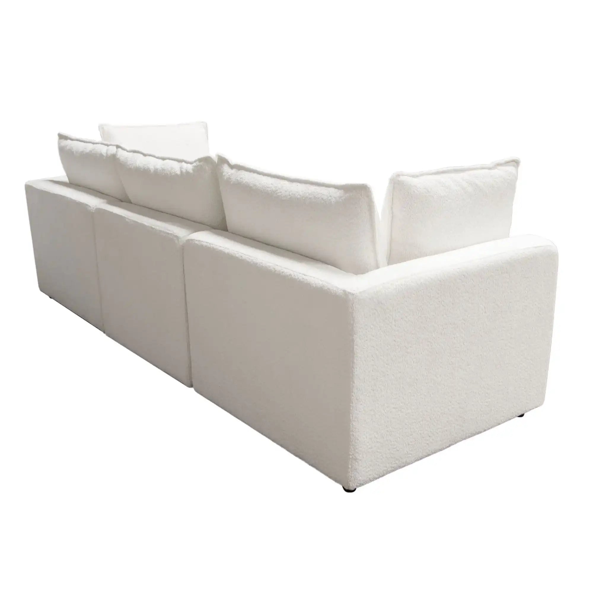Ivy 3 Piece Modular Down Sofa – White Faux Shearling - Best Buy Furniture
