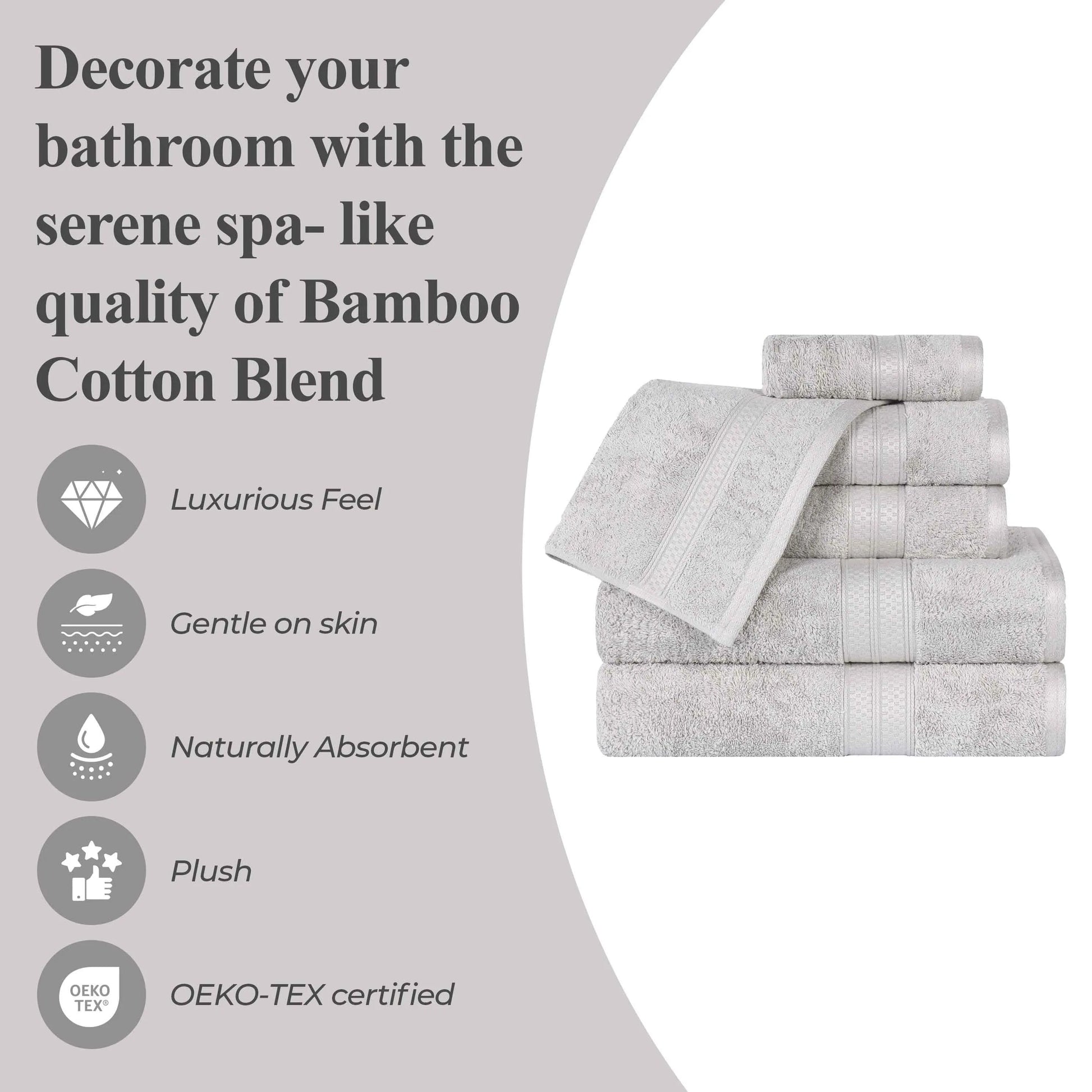 Rayon from Bamboo Cotton Blend Bath Towel Set of 2 - Bath Towel by Superior Brand