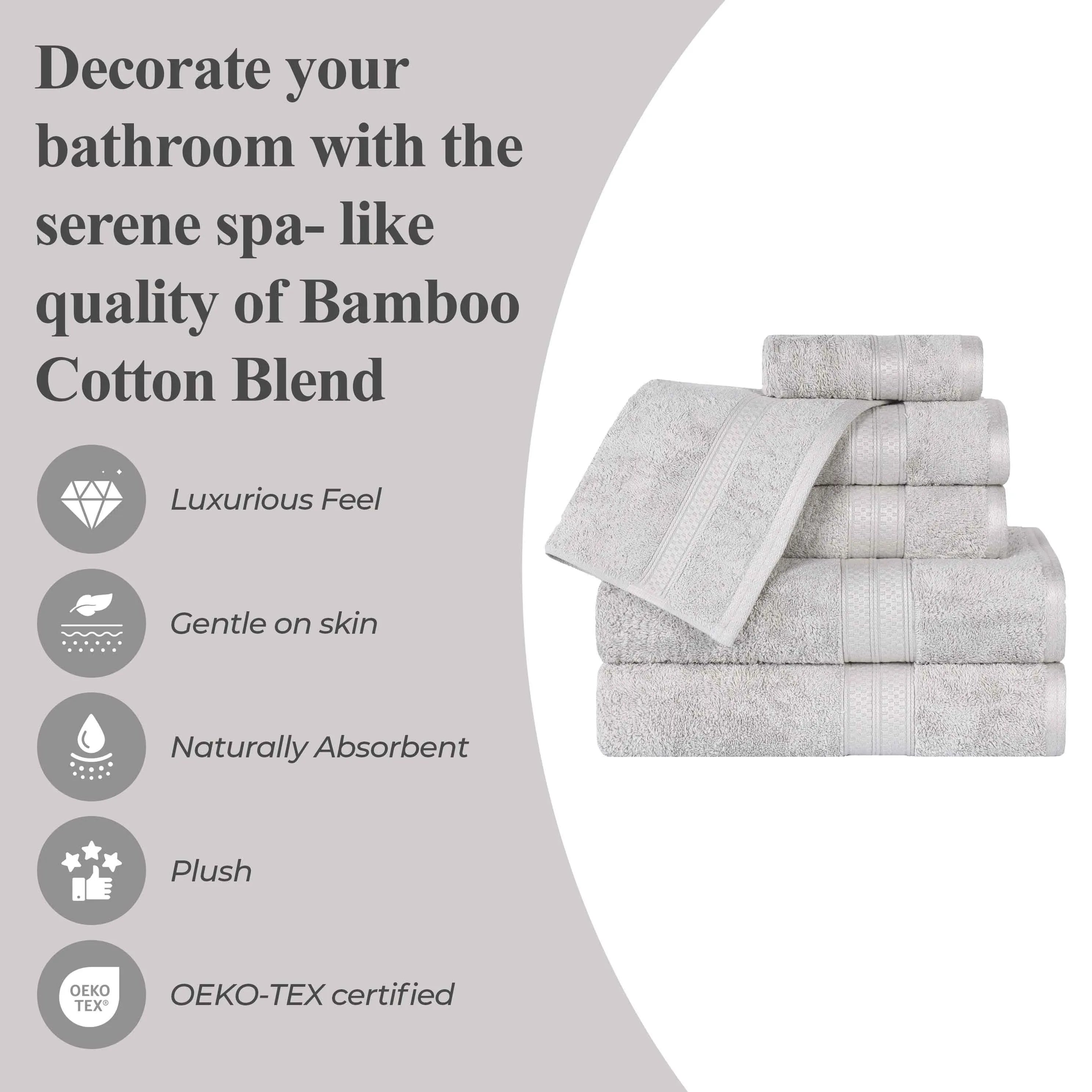 Rayon from Bamboo Cotton Blend Bath Towel Set of 2 - Bath Towel by Superior Brand