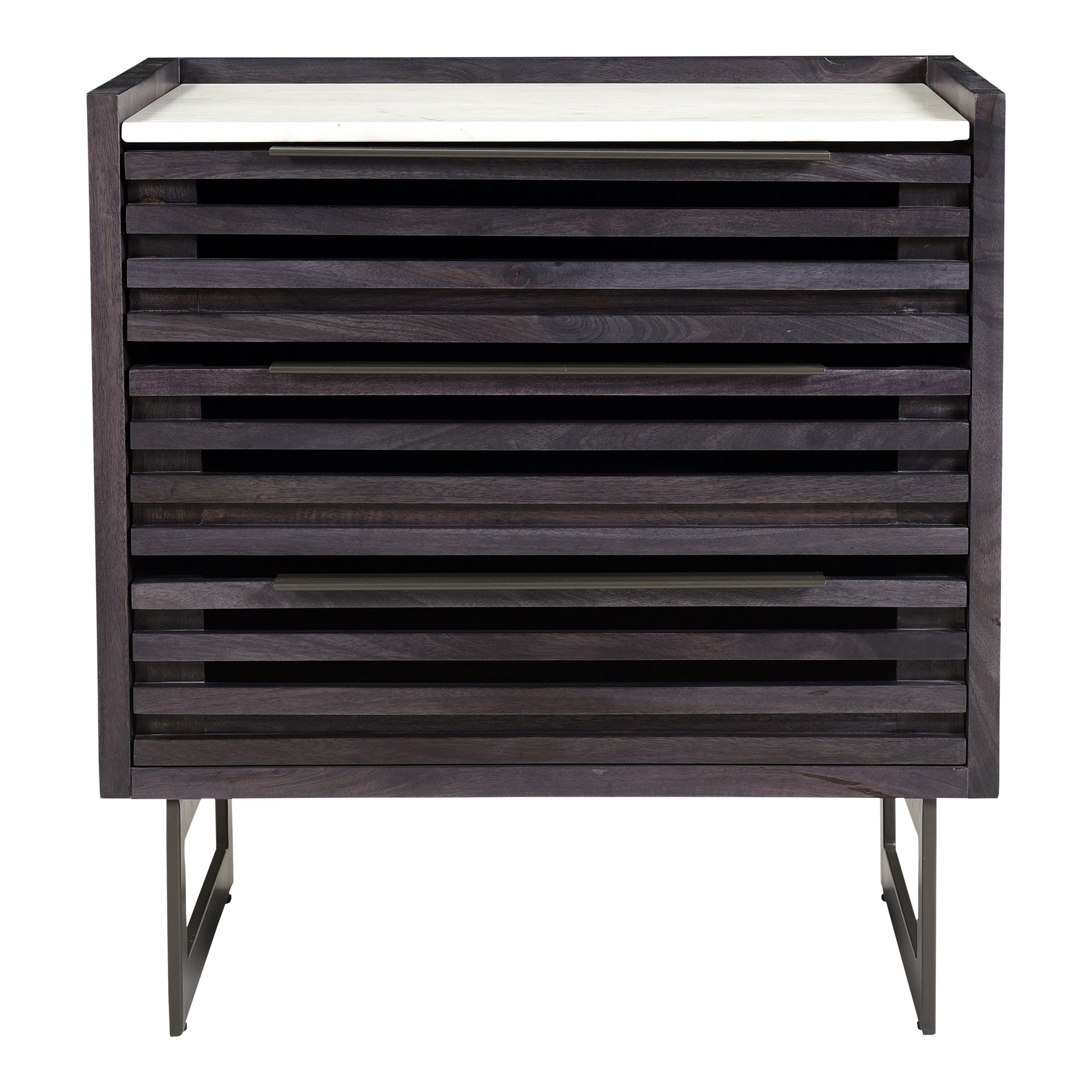 Paloma 3 Drawer Nightstand Charcoal Grey - Moes Home