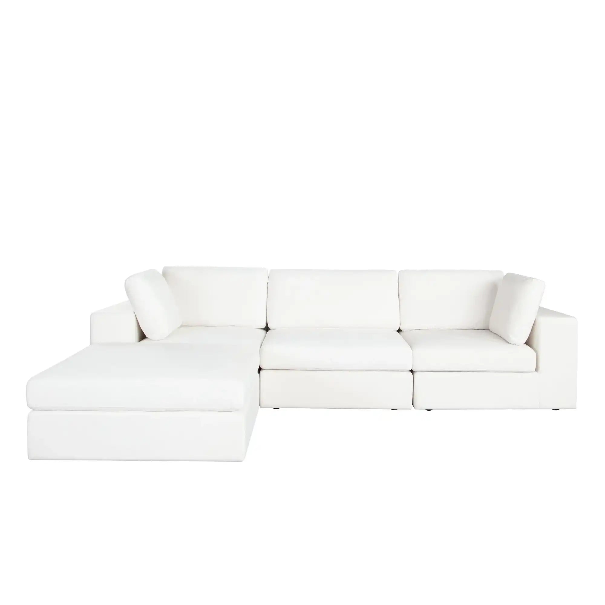 Muse Modular 4 Piece Reversible Sectional – Mist White Performance Fabric - Best Buy Furniture