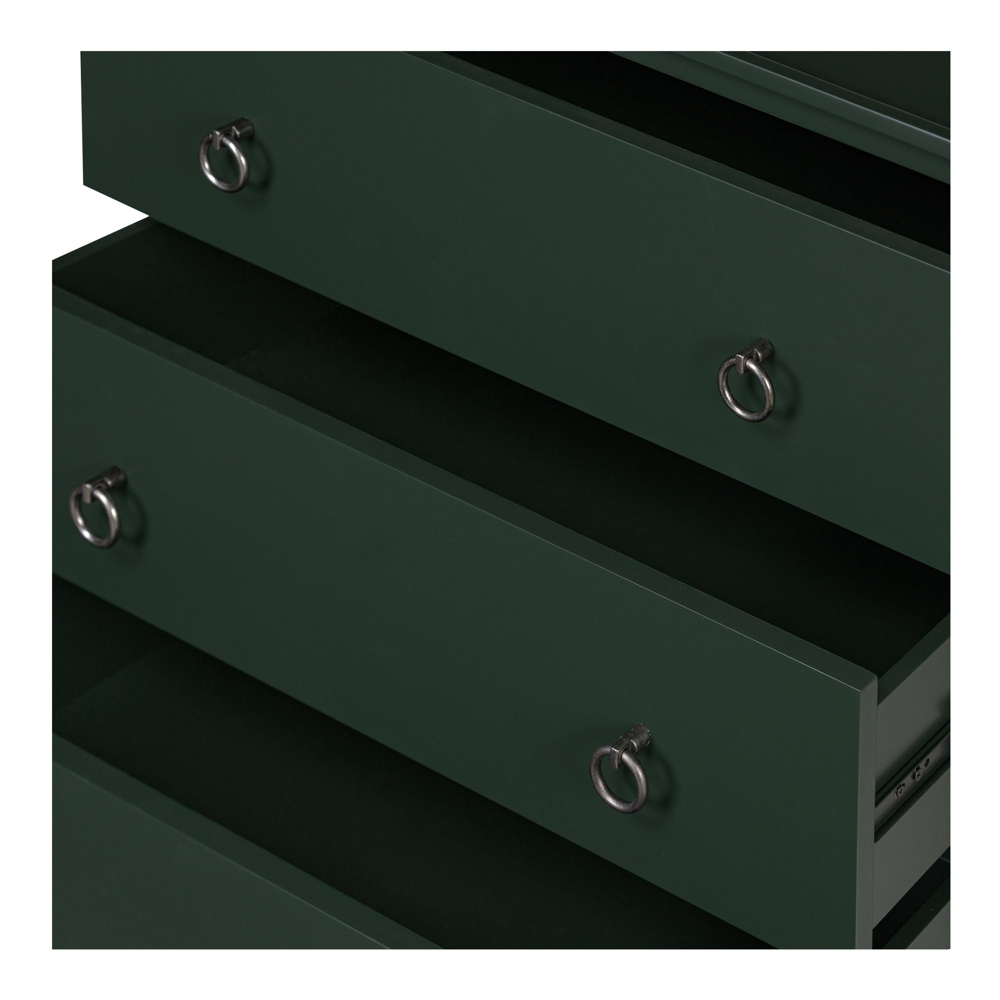Reagan 3 Drawer Nightstand Deep Green - Moes Home