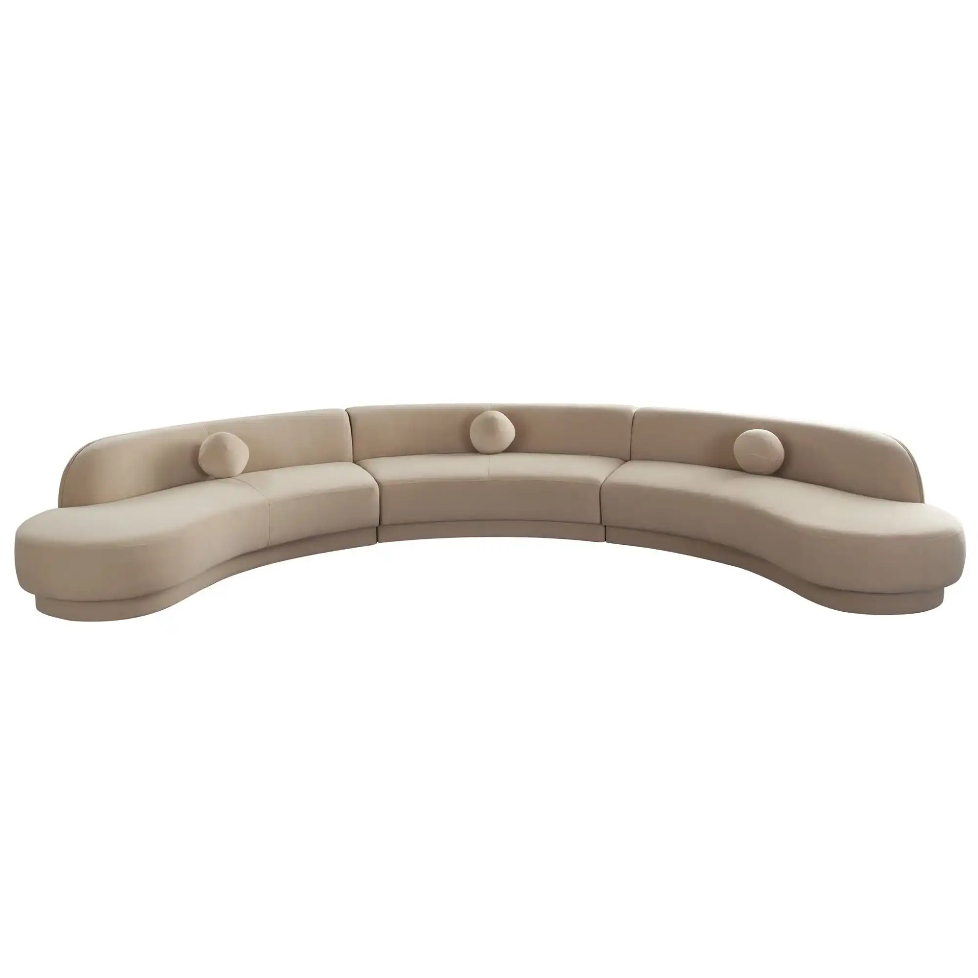 Zelda 3 Piece Sectional | Light Camel Performance Velvet Sectional Sofa - Best Buy Furniture