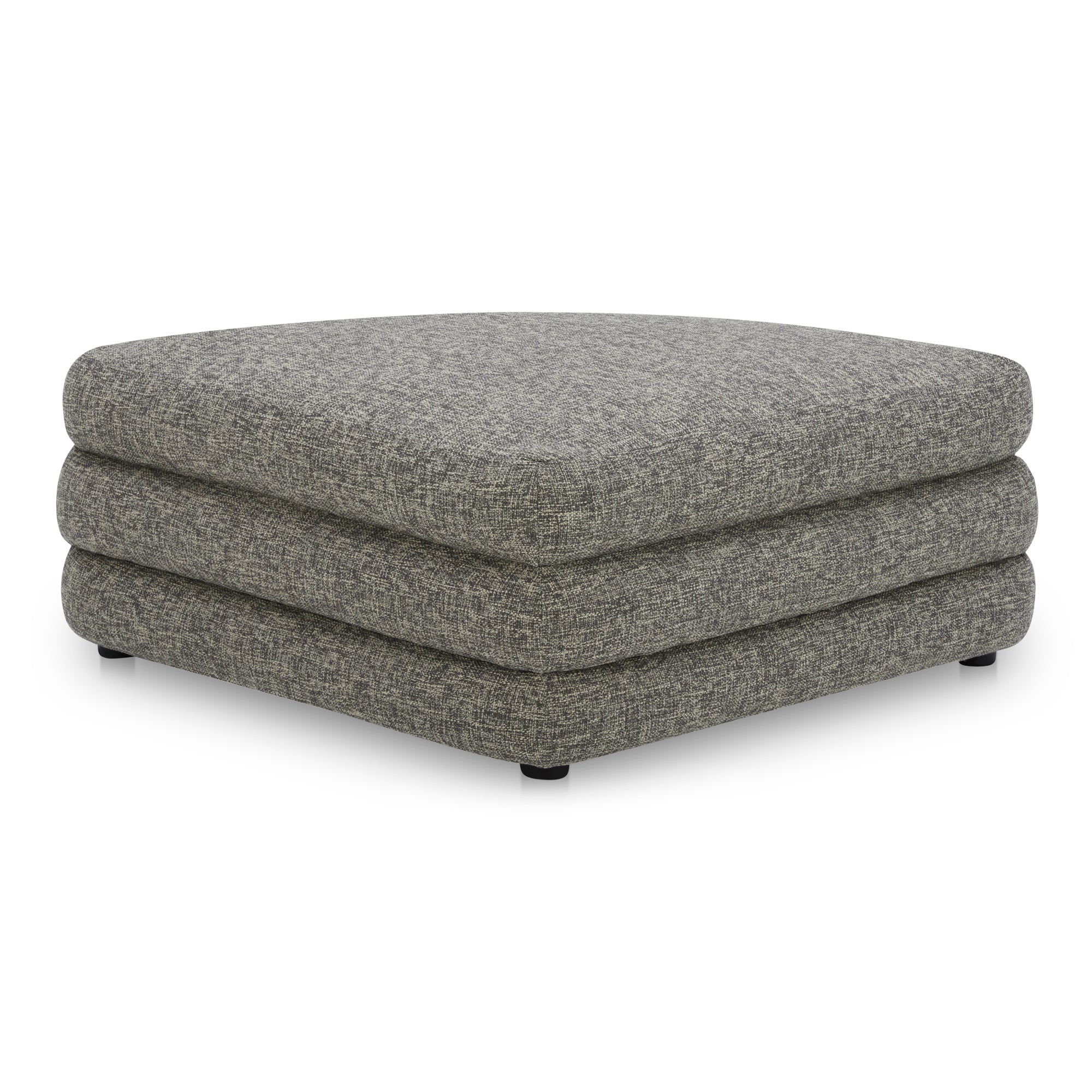 Lowtide Curved Ottoman Stone Tweed - Moes Home