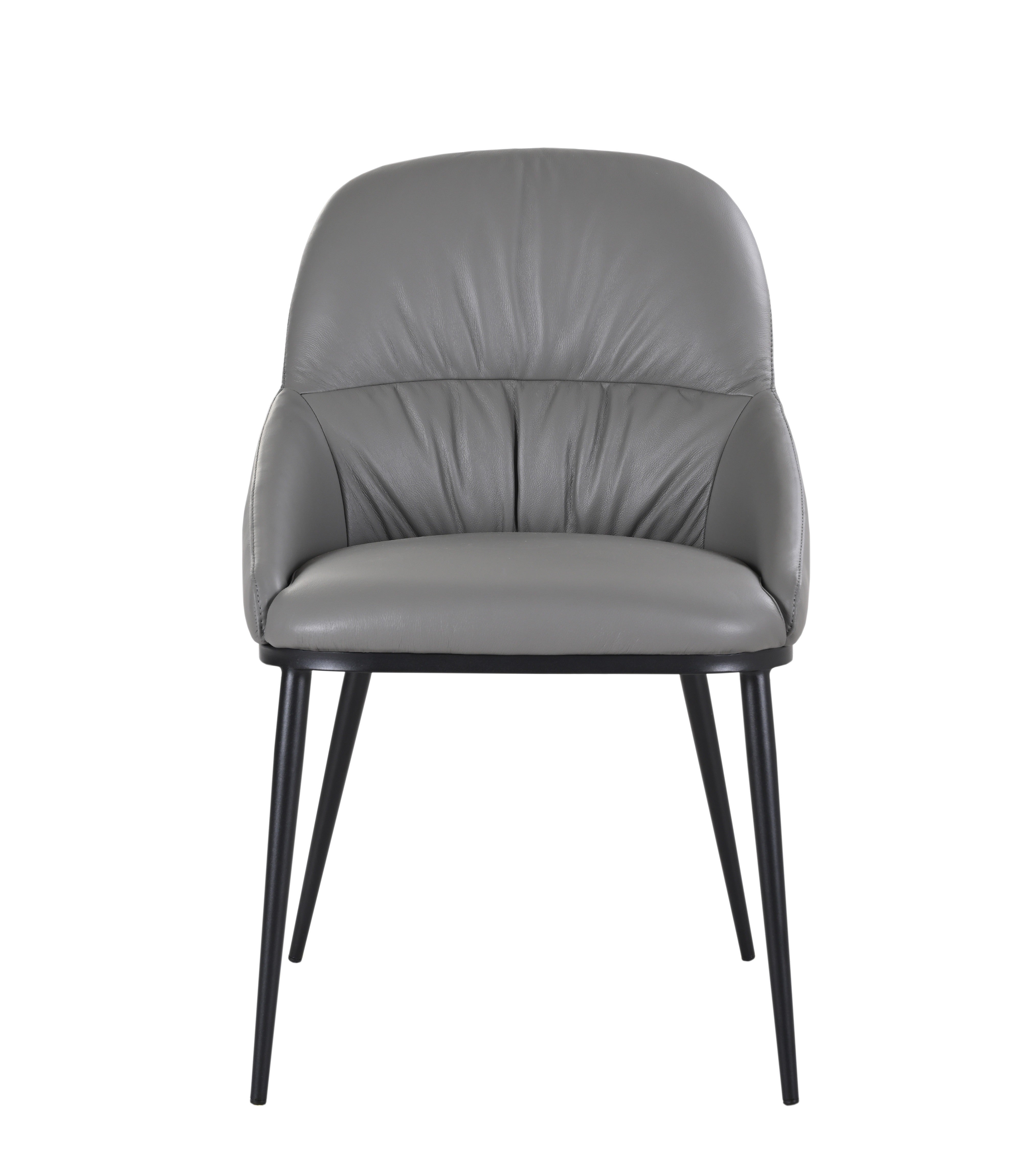 Kora Leather Chair in Charcoal Gray J&M (set of 2)
