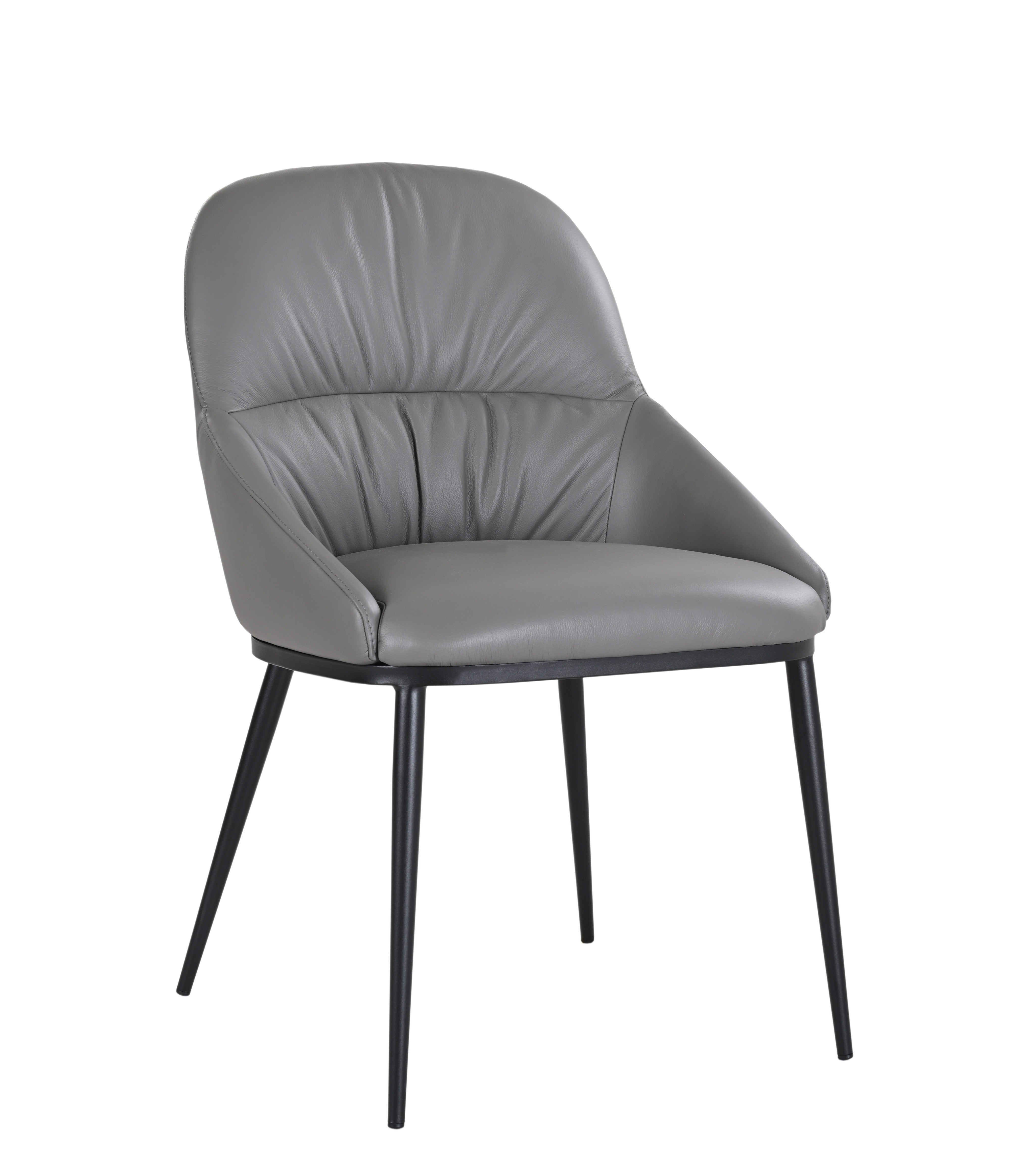 Kora Leather Chair in Charcoal Gray J&M (set of 2)