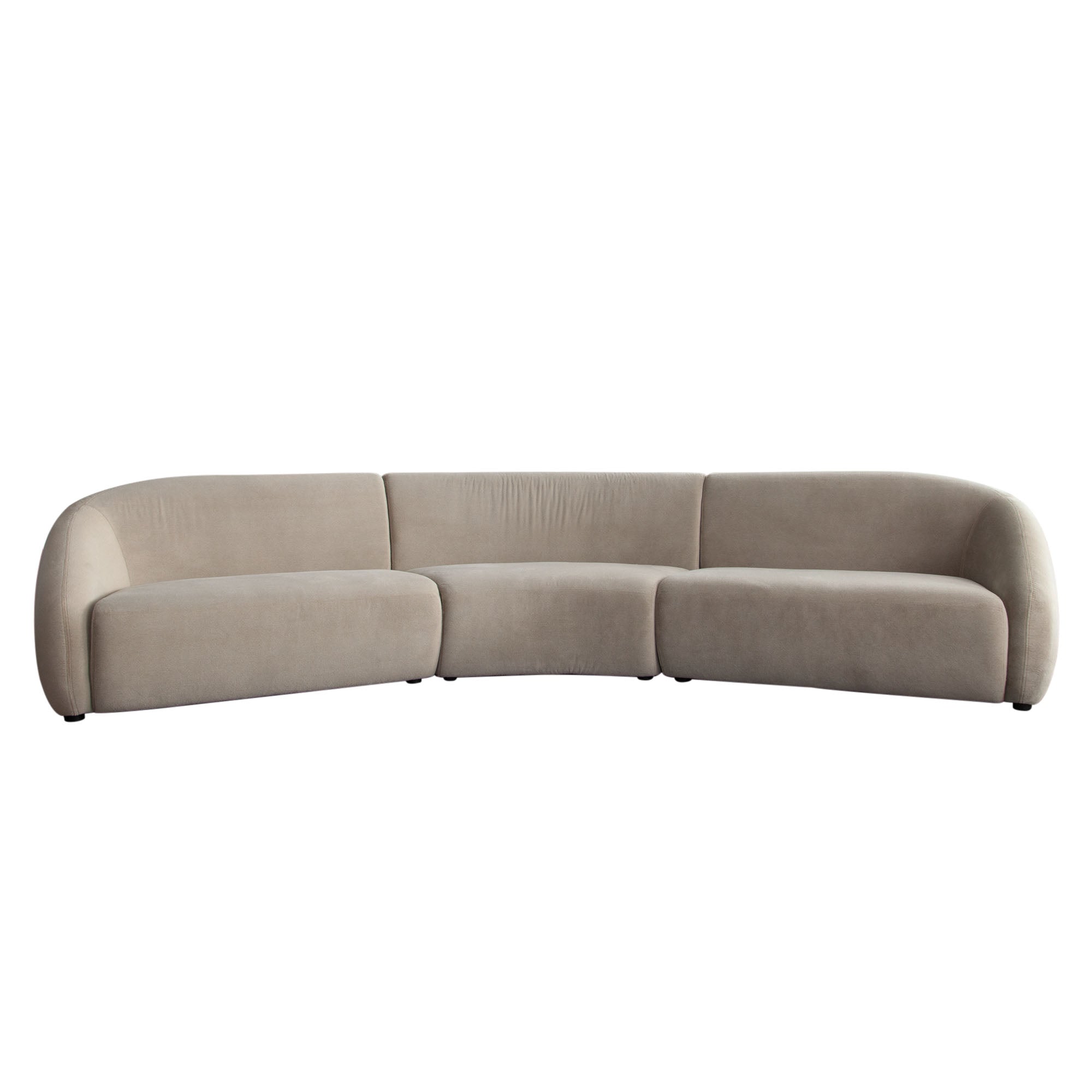 Lena 3PC Sectional in Fawn Faux Alpaca Fabric by Diamond Sofa