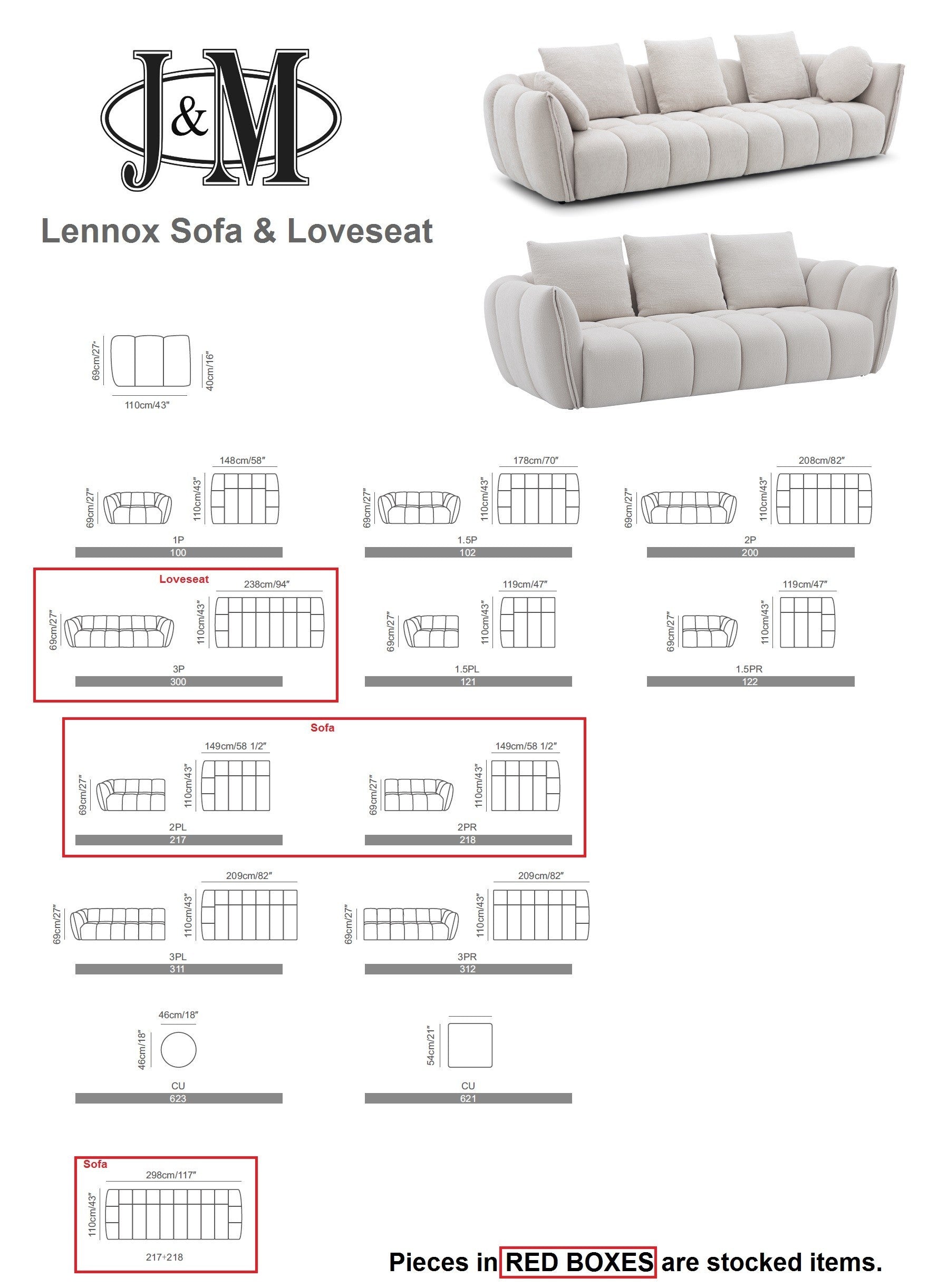 Lennox Premium Fabric Love seat J&M