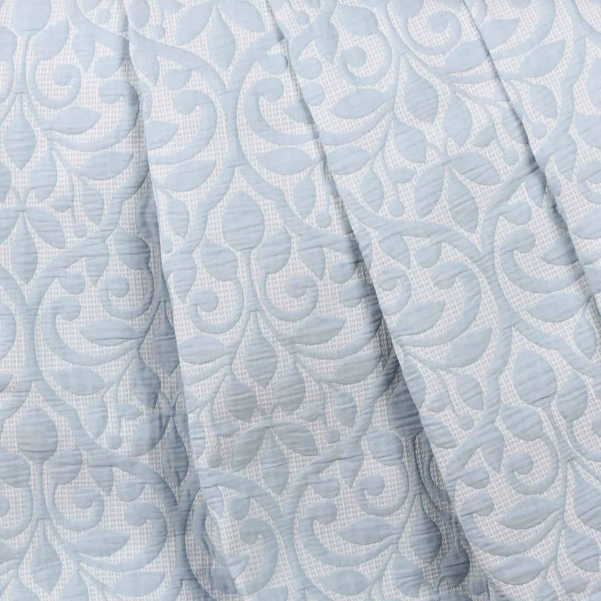 Vineyard Cotton Blend Medium Weight Matelasse Floral Scroll Coverlet - Coverlet by Superior Brand