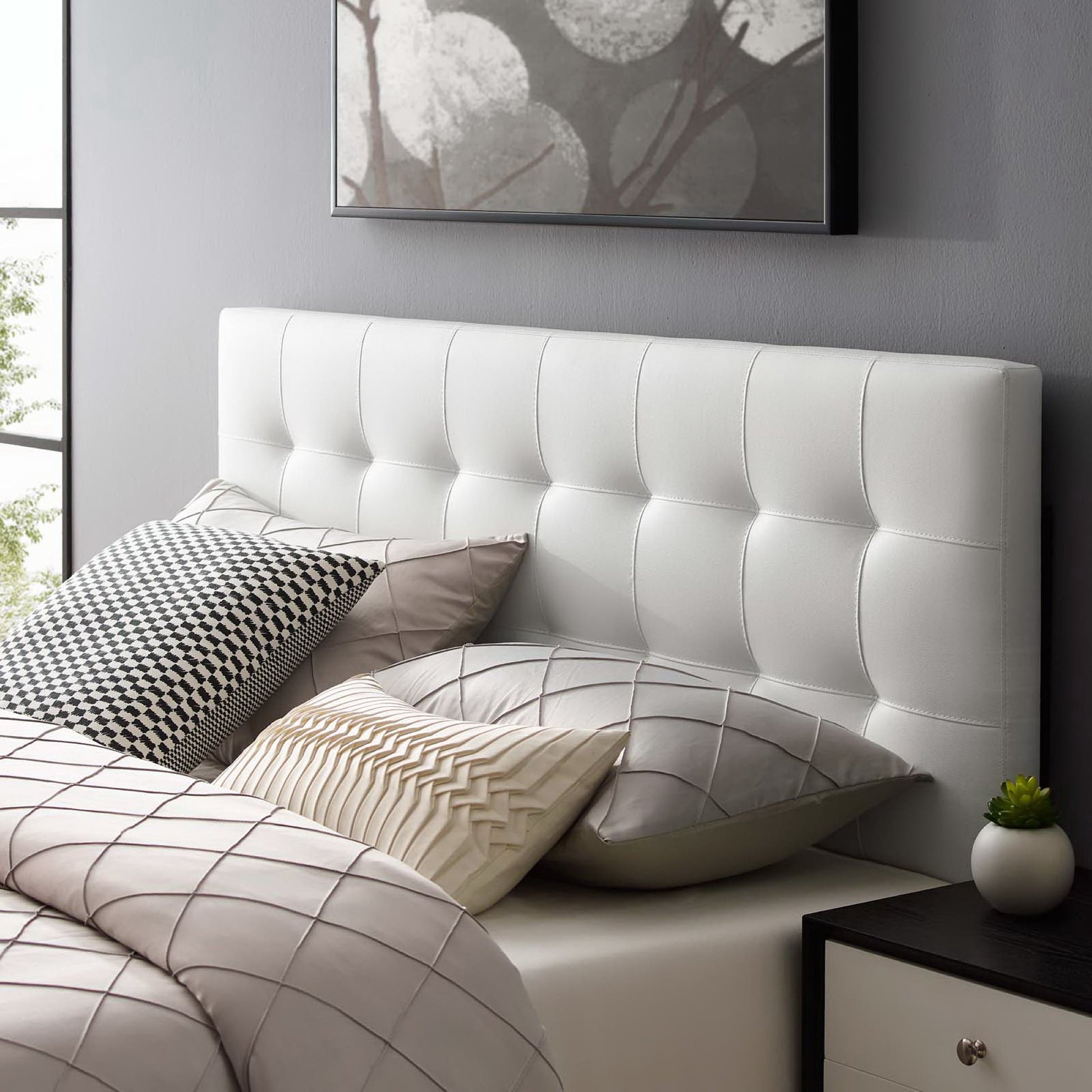 Lily Upholstered Vinyl Queen Headboard by Modway - Best Buy Furniture