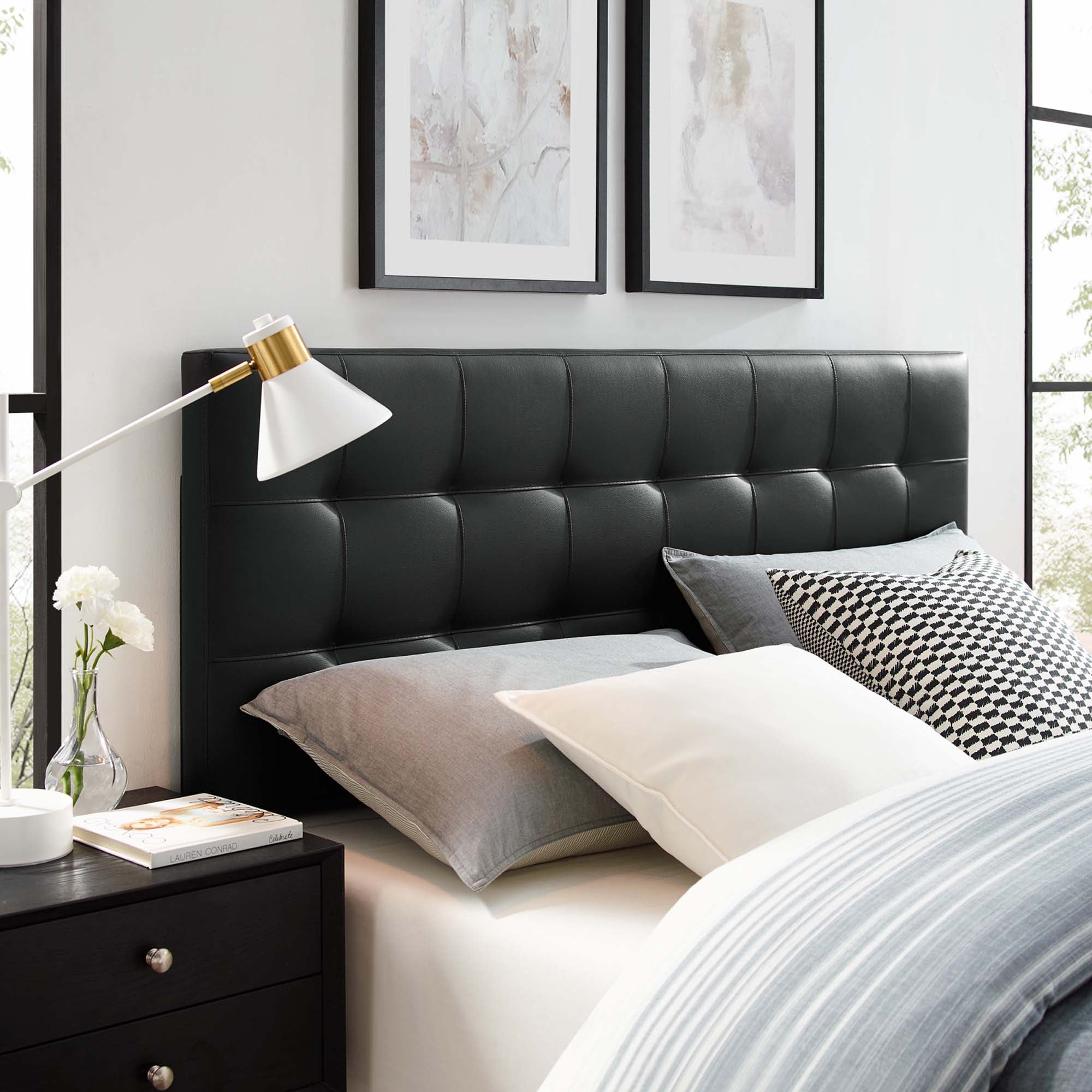Lily Upholstered Vinyl King Headboard by Modway - Best Buy Furniture