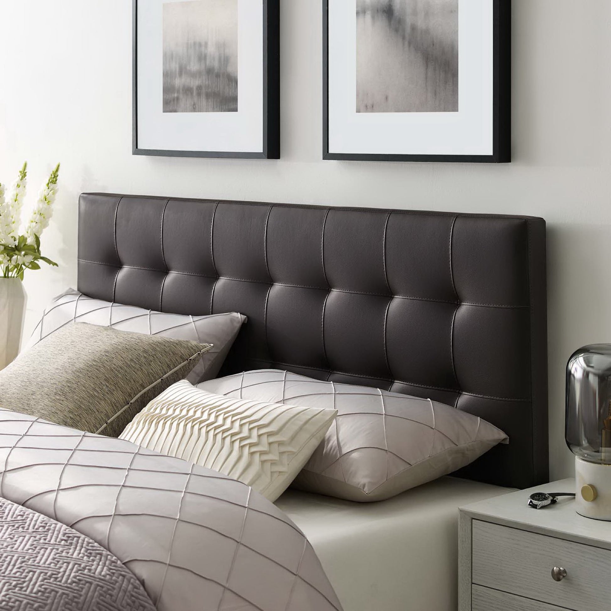 Lily Upholstered Vinyl King Headboard by Modway - Best Buy Furniture