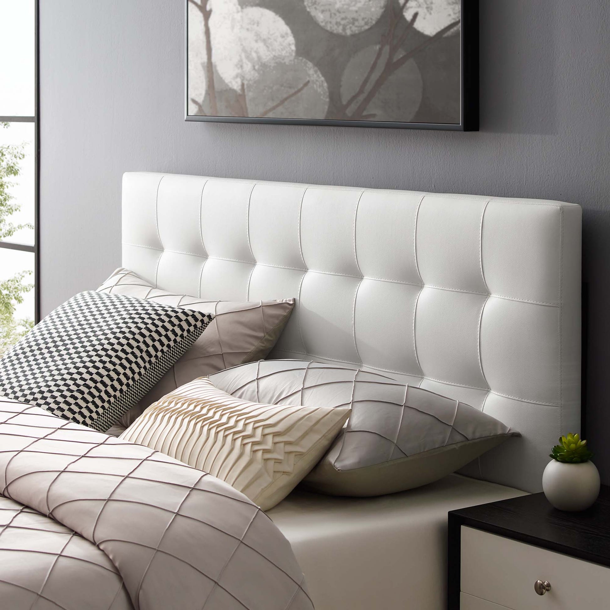 Lily Upholstered Vinyl King Headboard by Modway - Best Buy Furniture