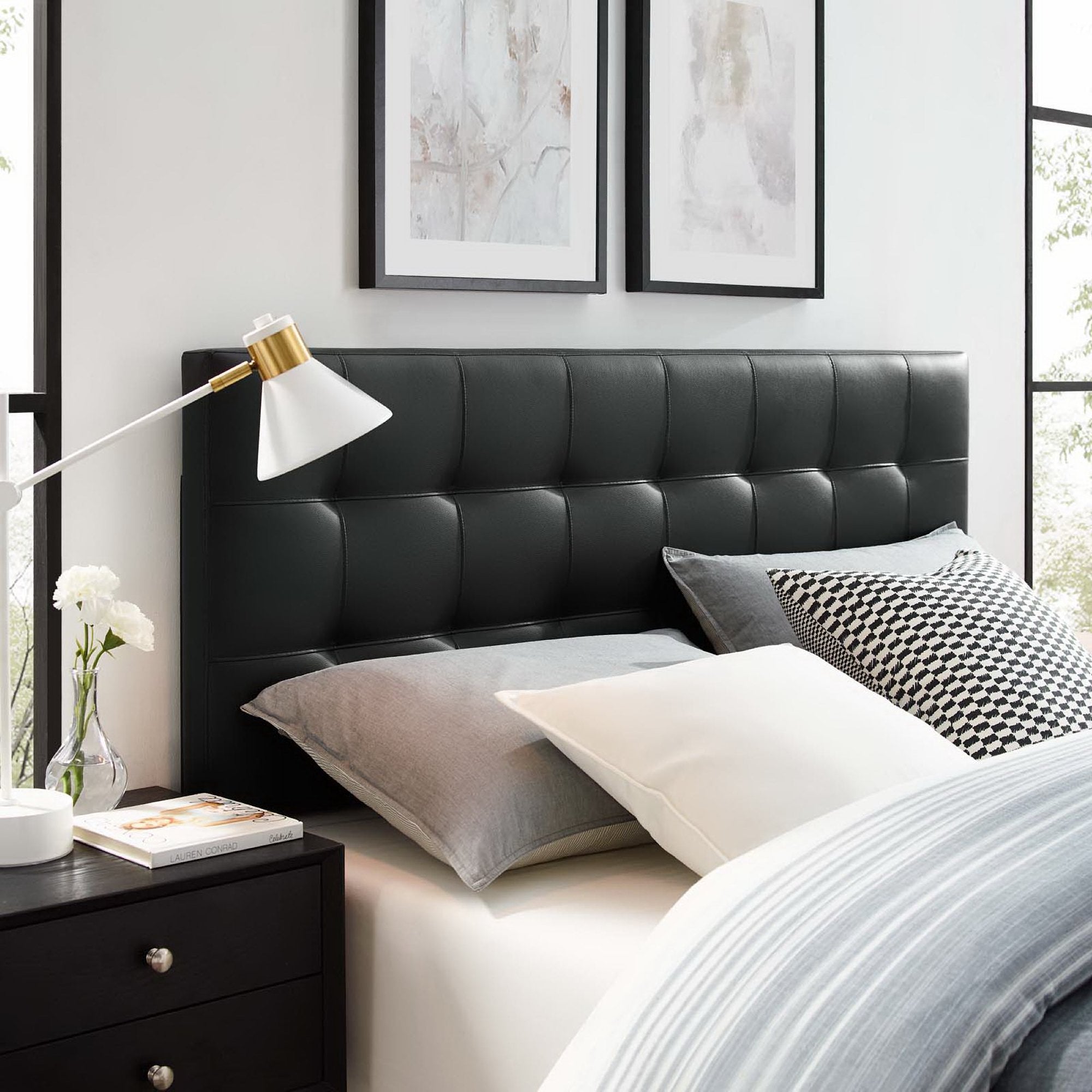 Lily Upholstered Vinyl Full Headboard by Modway - Best Buy Furniture