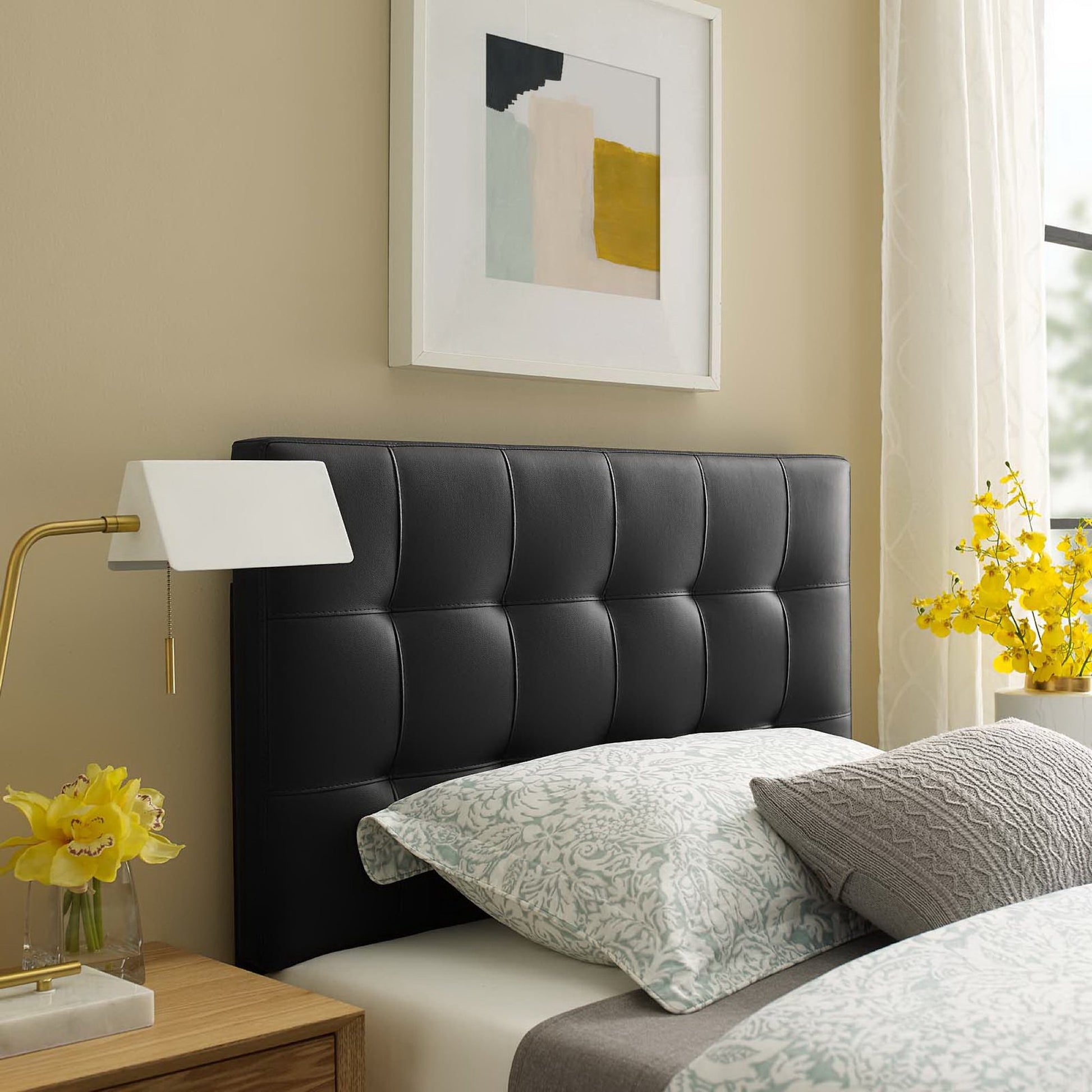 Lily Upholstered Vinyl Twin Headboard by Modway - Best Buy Furniture
