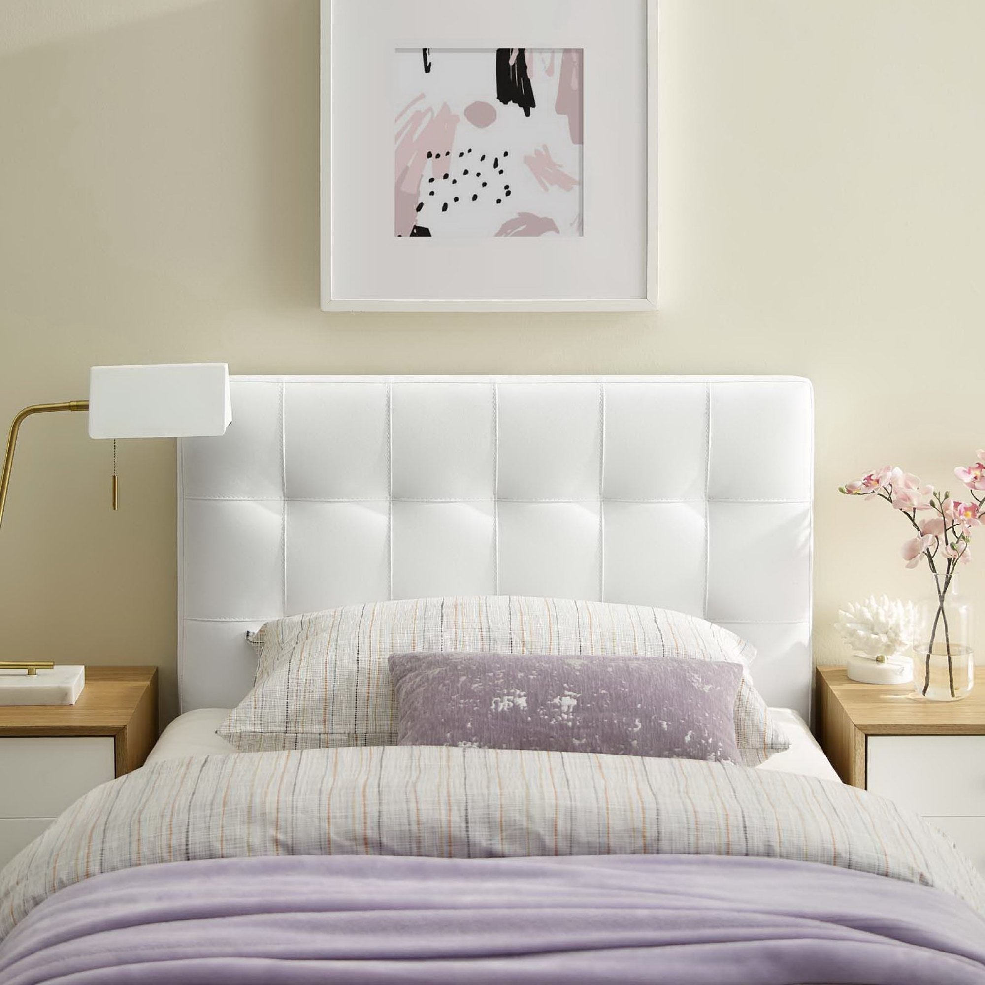 Lily Upholstered Vinyl Twin Headboard by Modway - Best Buy Furniture