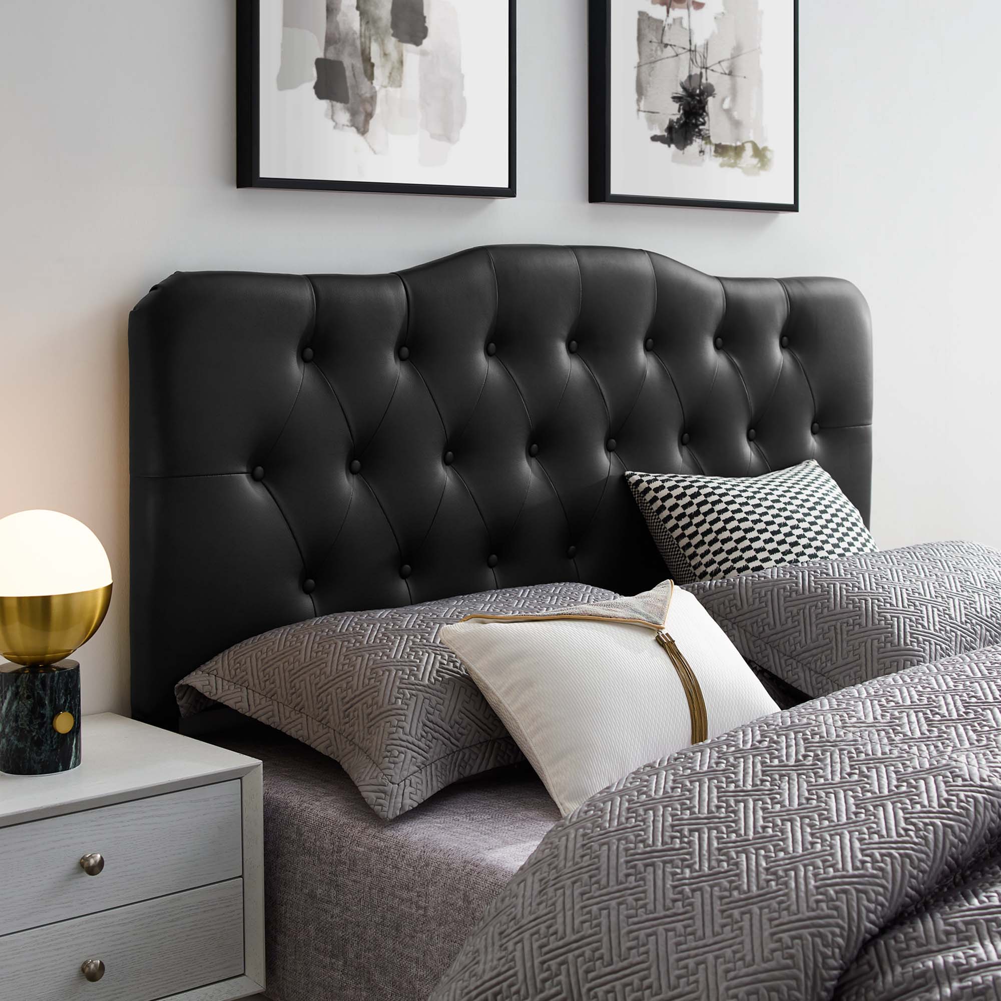Annabel Upholstered Vinyl Queen Headboard by Modway - Best Buy Furniture