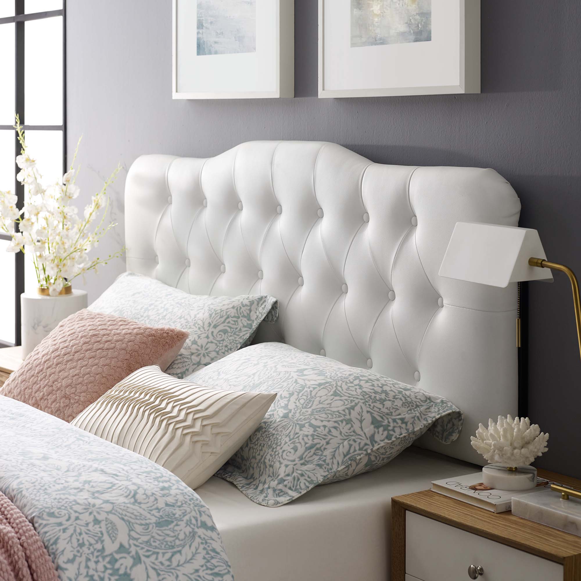 Annabel Upholstered Vinyl Queen Headboard by Modway - Best Buy Furniture