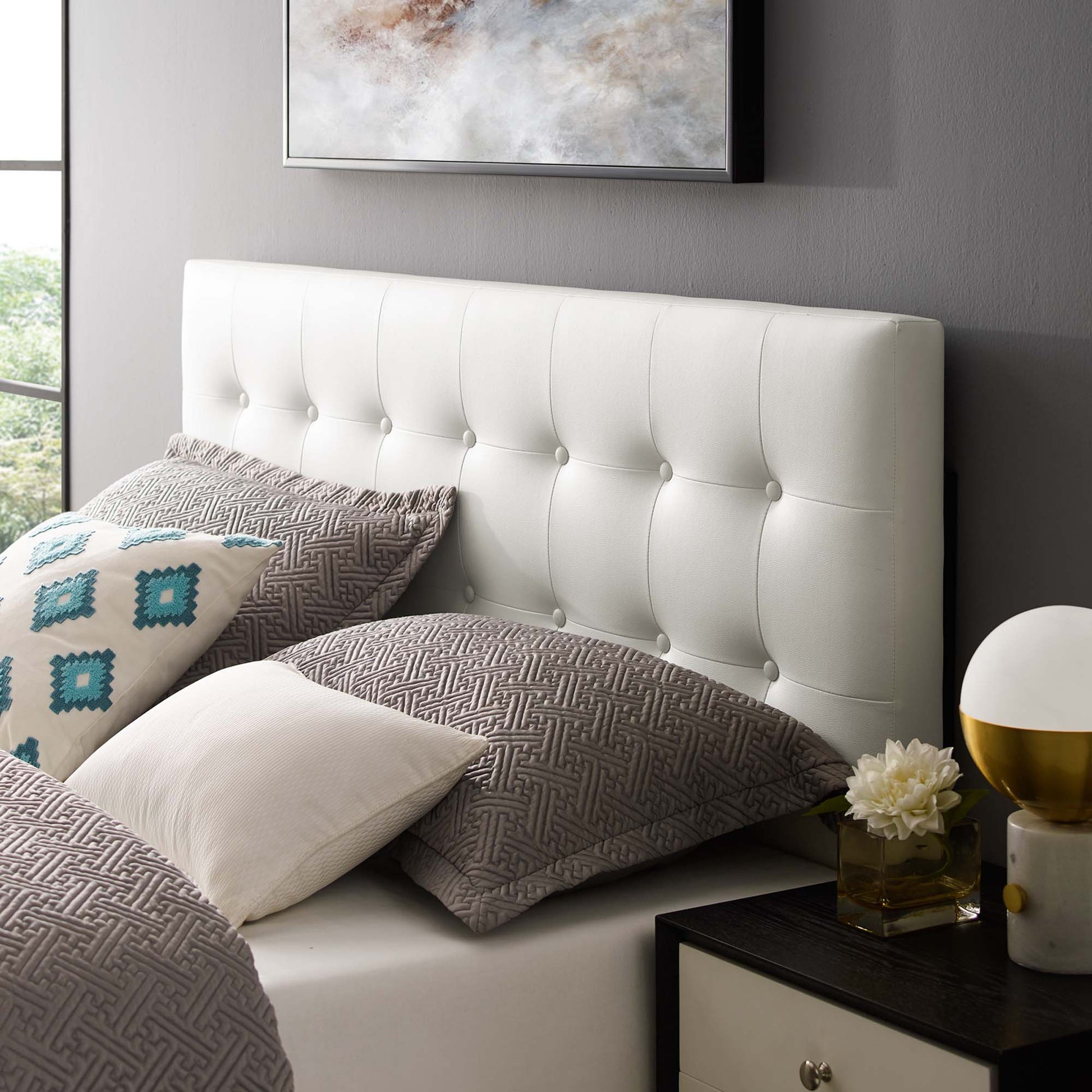 Emily Upholstered Vinyl Full Headboard by Modway - Best Buy Furniture