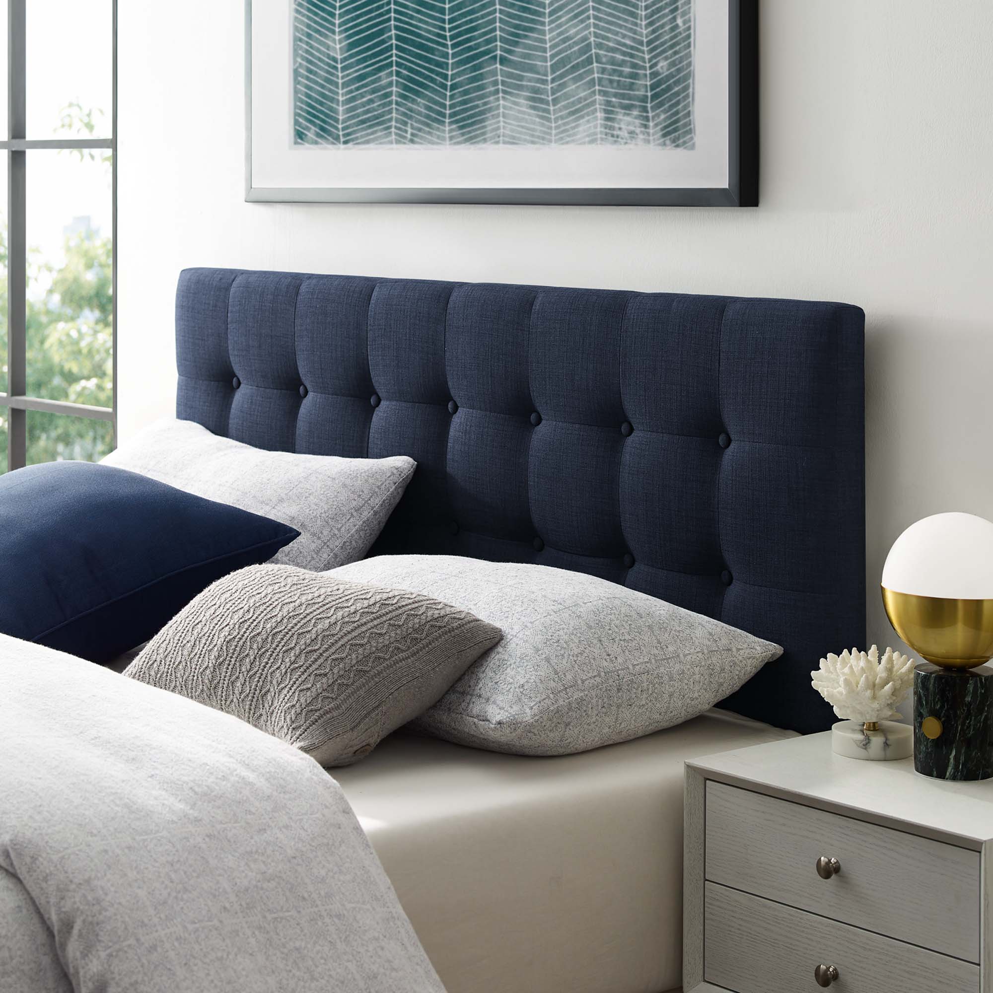 Emily Upholstered Fabric King Headboard by Modway - Best Buy Furniture