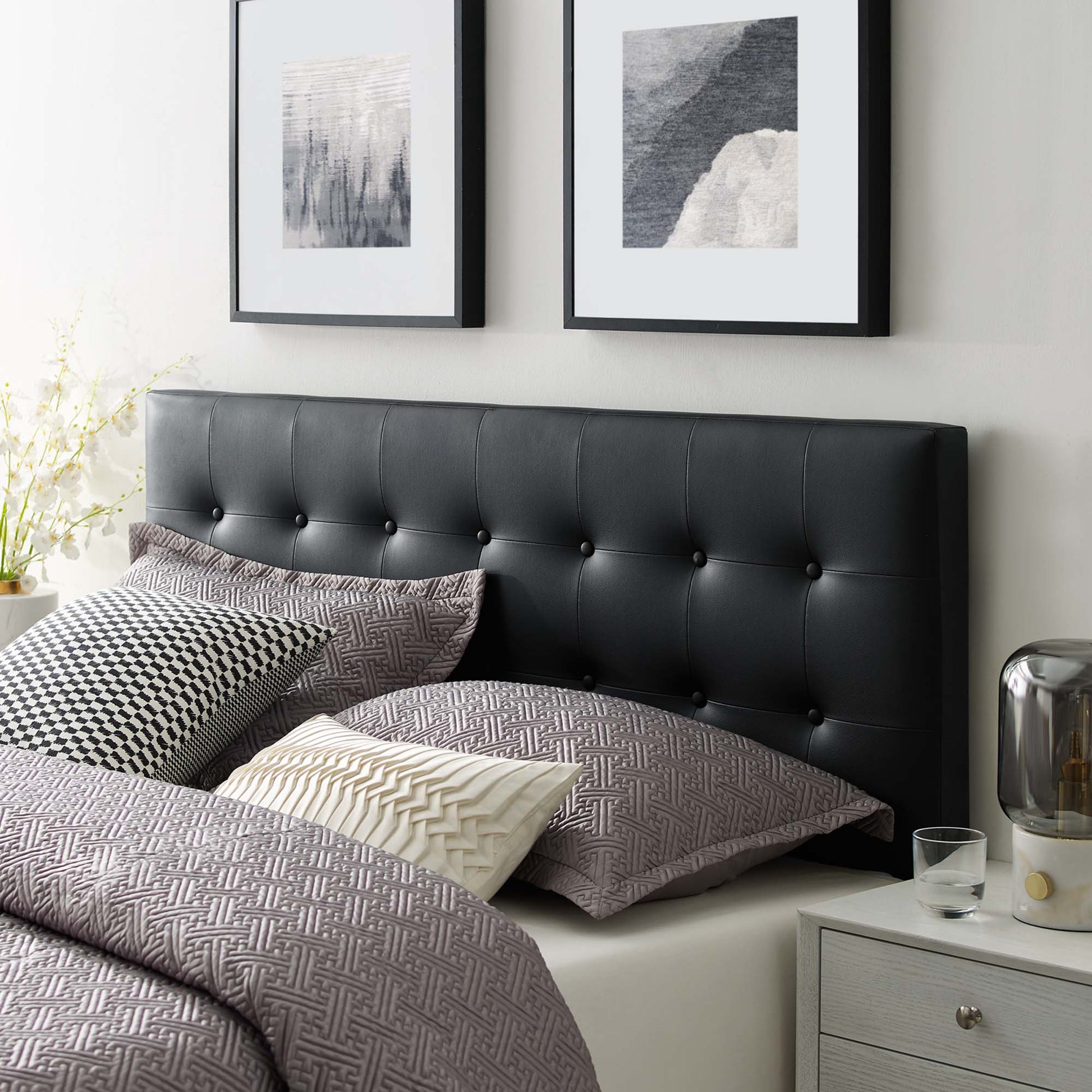 Emily Upholstered Vinyl King Headboard by Modway - Best Buy Furniture